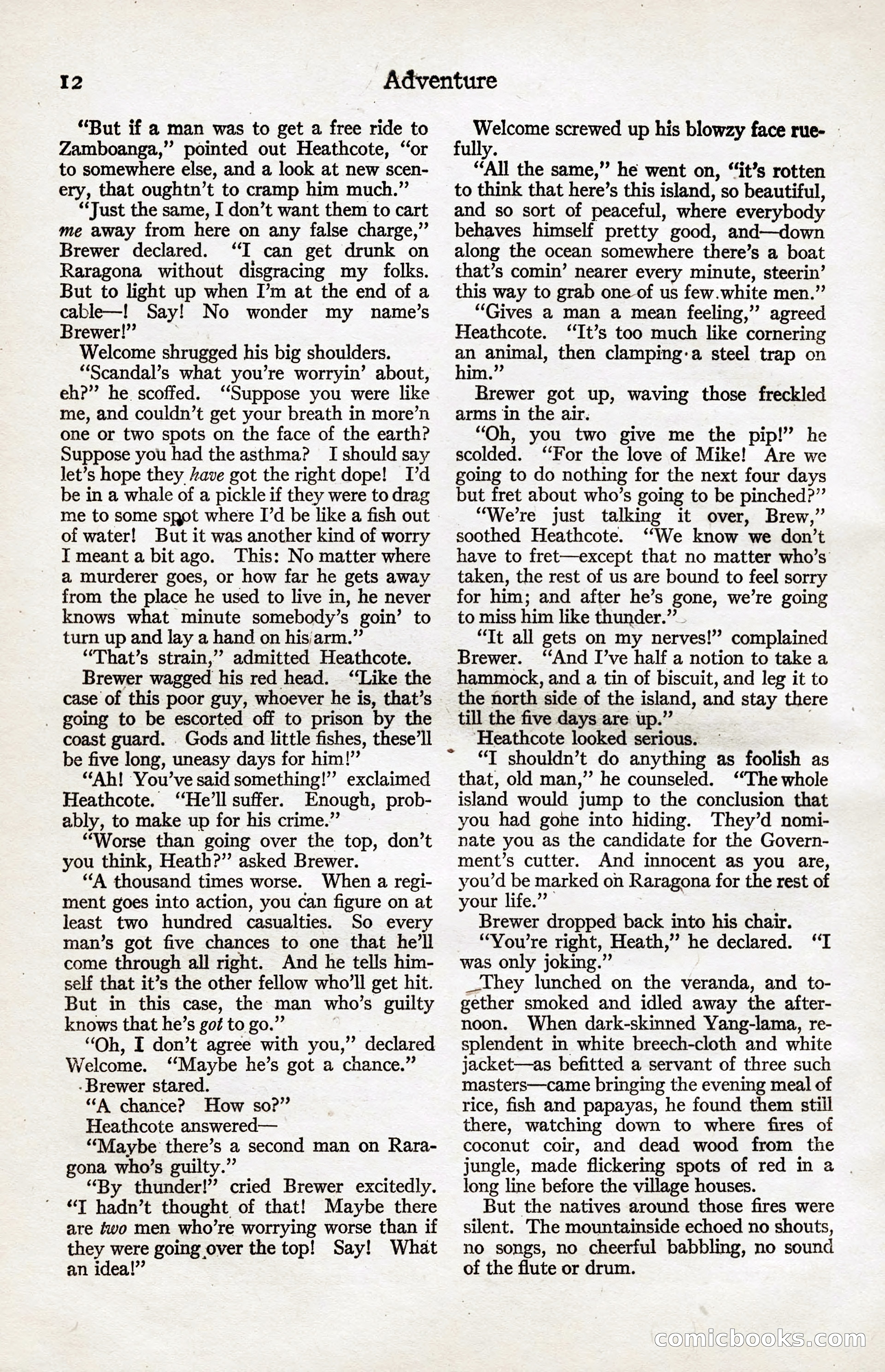Adventure Magazine, January 20, 1923 — page 14 of 194