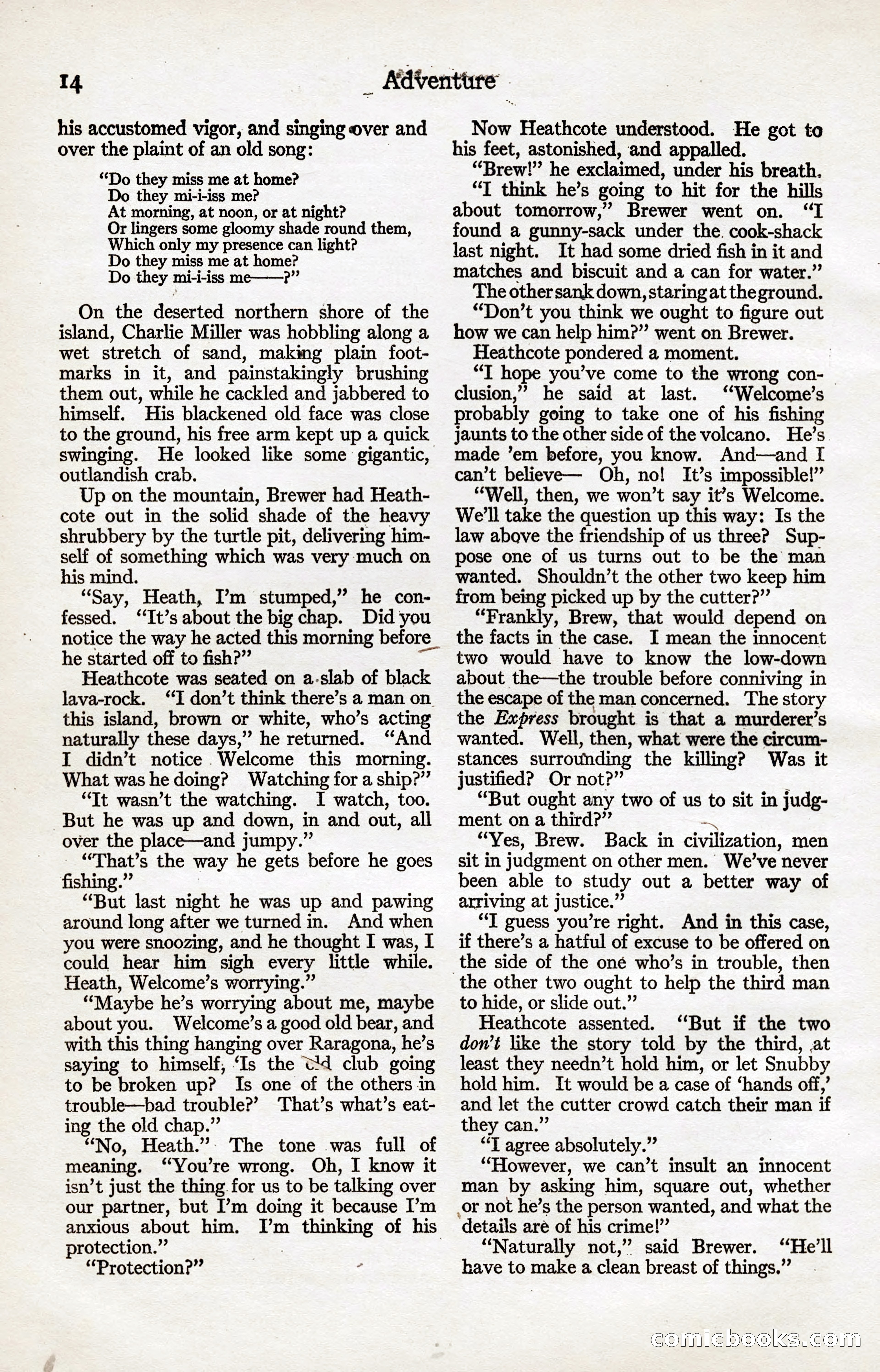 Adventure Magazine, January 20, 1923 — page 16 of 194