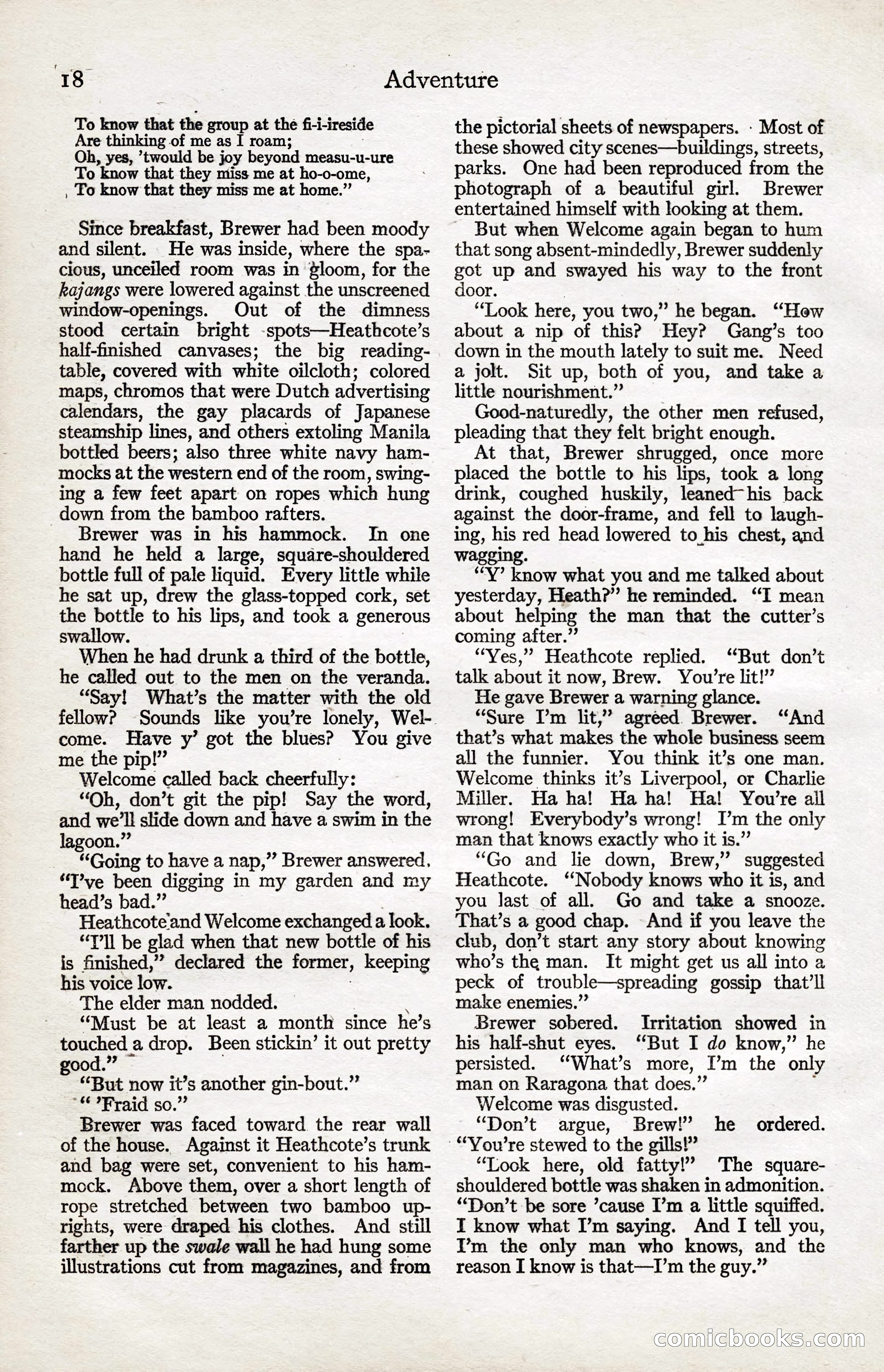 Adventure Magazine, January 20, 1923 — page 20 of 194