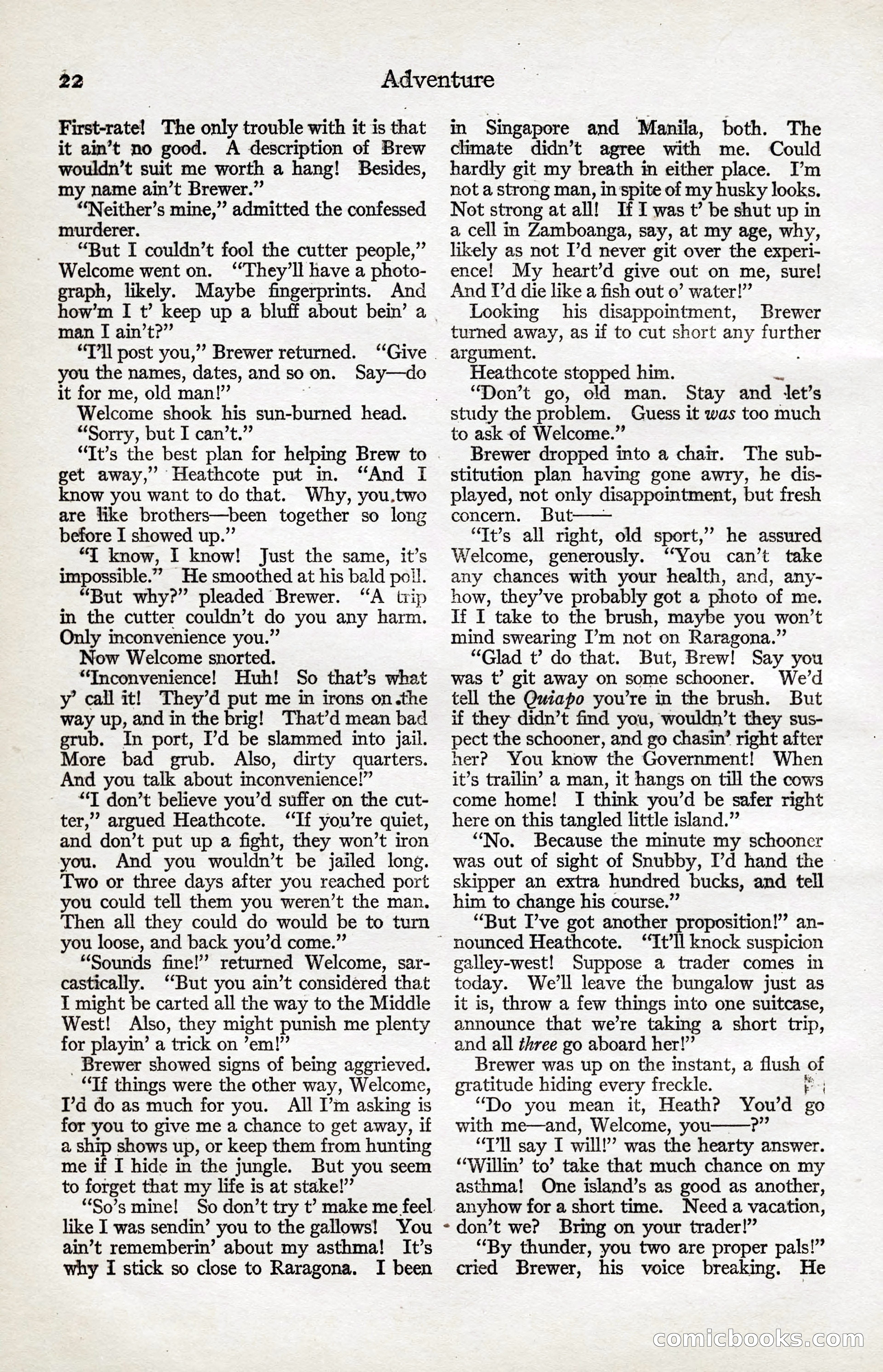 Adventure Magazine, January 20, 1923 — page 24 of 194