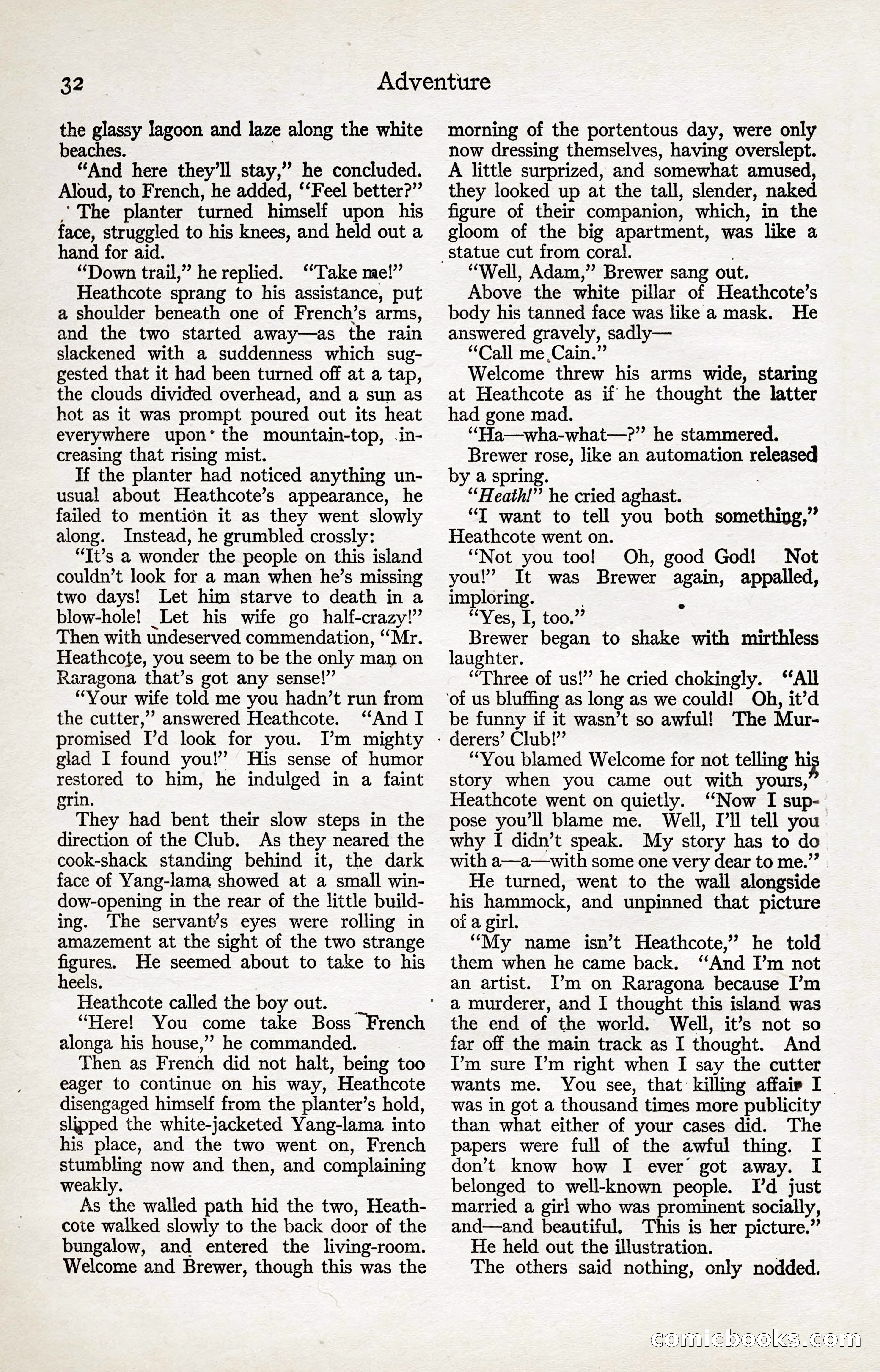 Adventure Magazine, January 20, 1923 — page 34 of 194