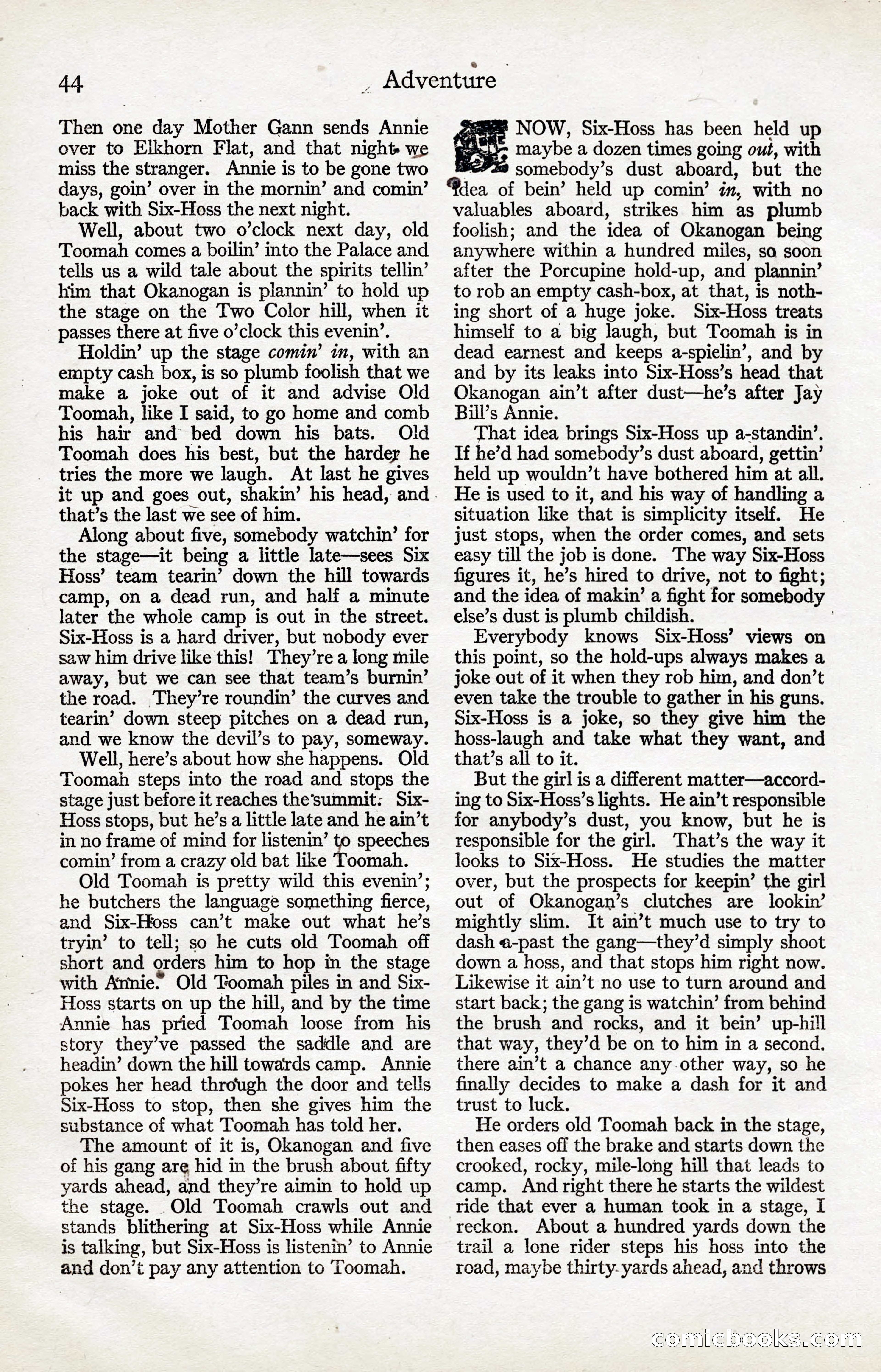 Adventure Magazine, January 20, 1923 — page 46 of 194