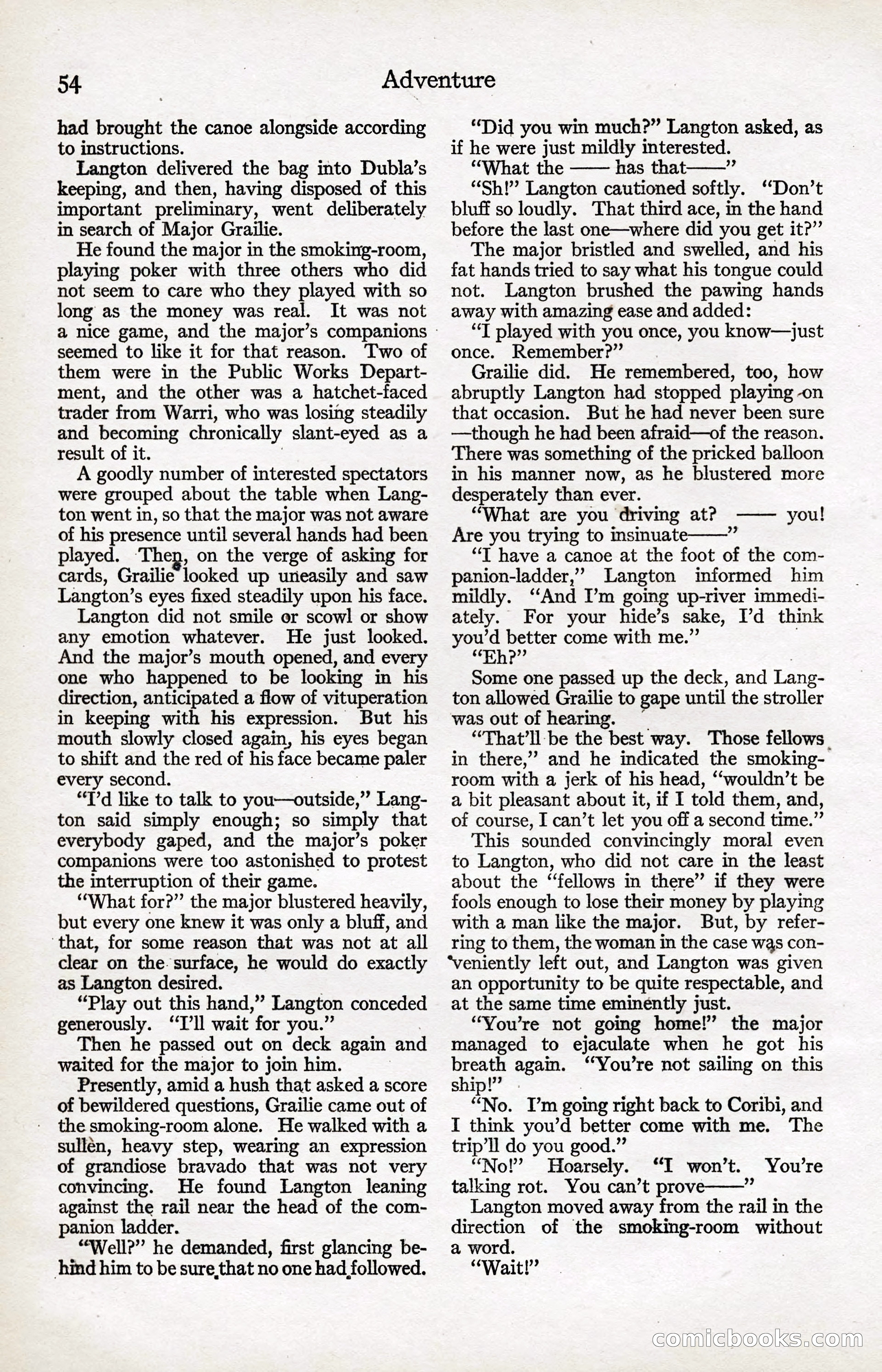 Adventure Magazine, January 20, 1923 — page 56 of 194