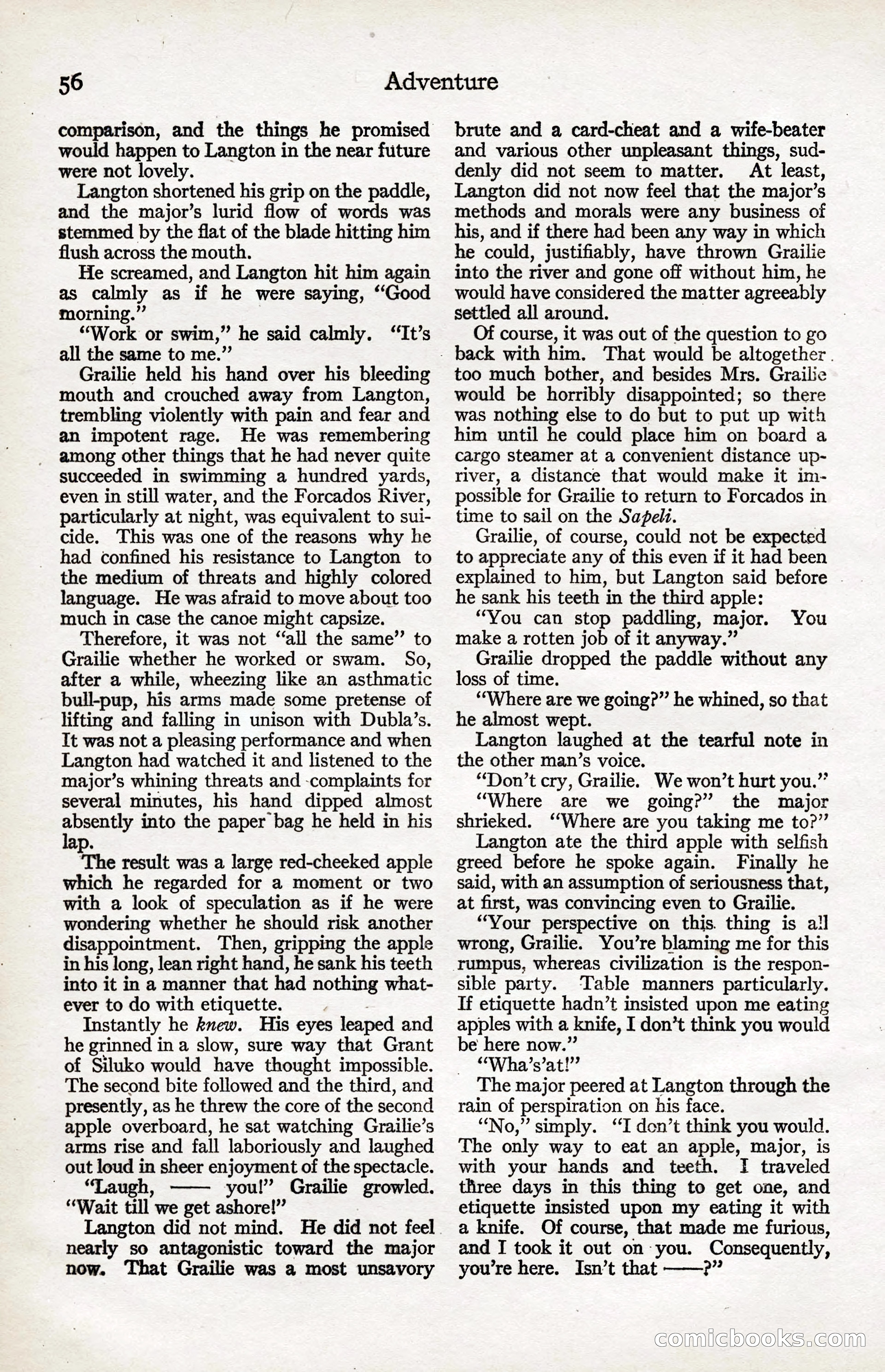 Adventure Magazine, January 20, 1923 — page 58 of 194