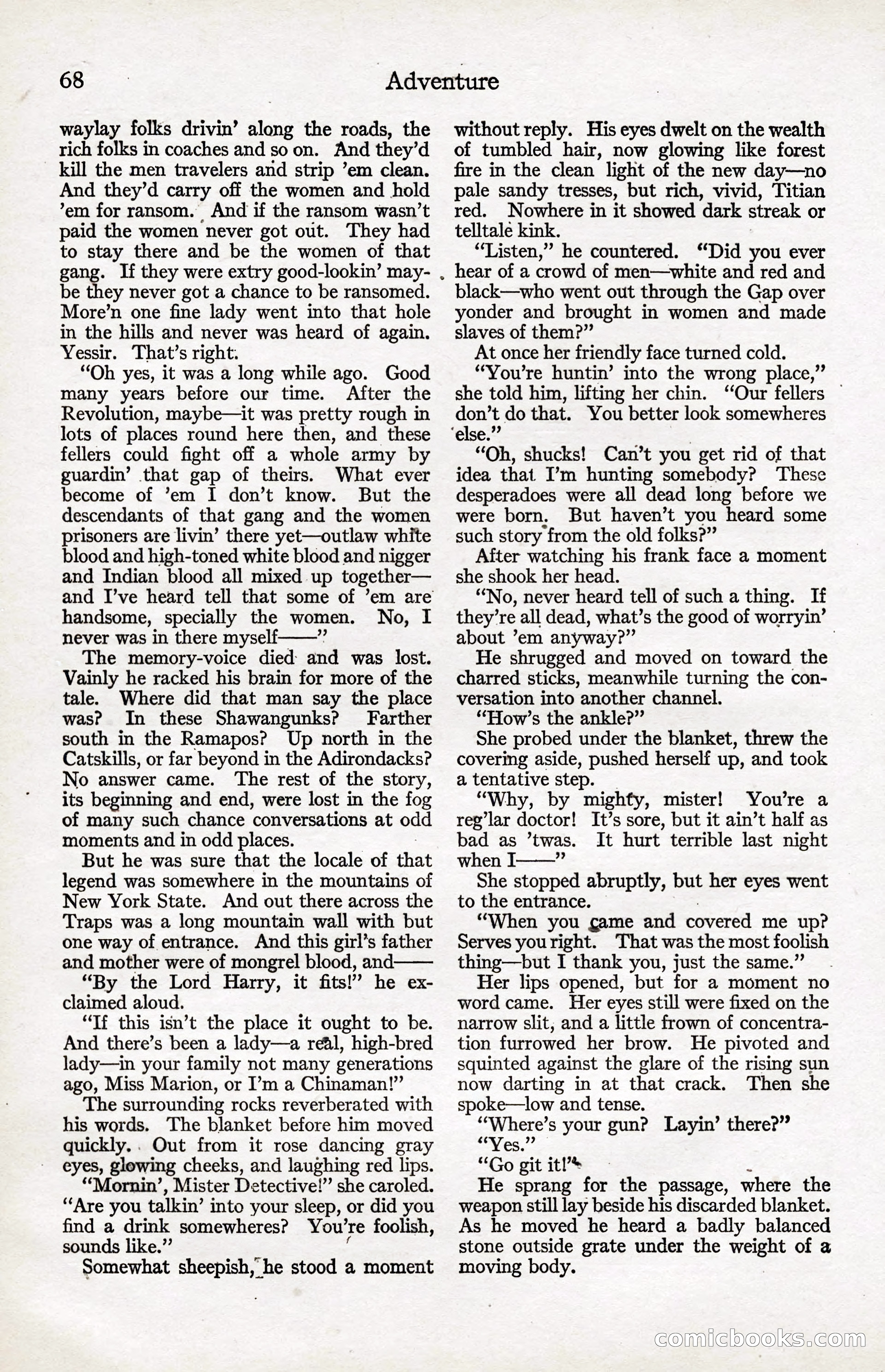 Adventure Magazine, January 20, 1923 — page 70 of 194