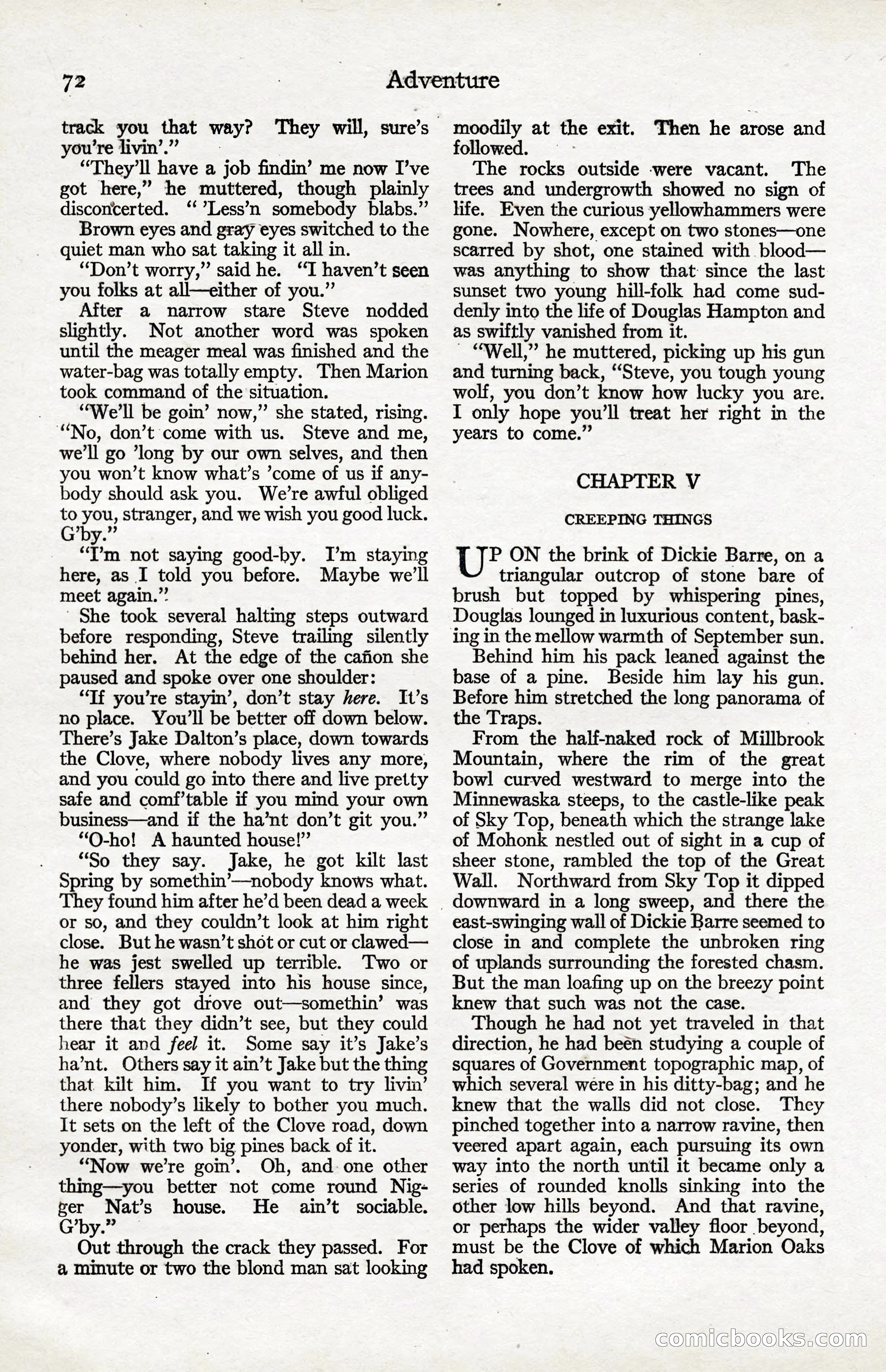 Adventure Magazine, January 20, 1923 — page 74 of 194