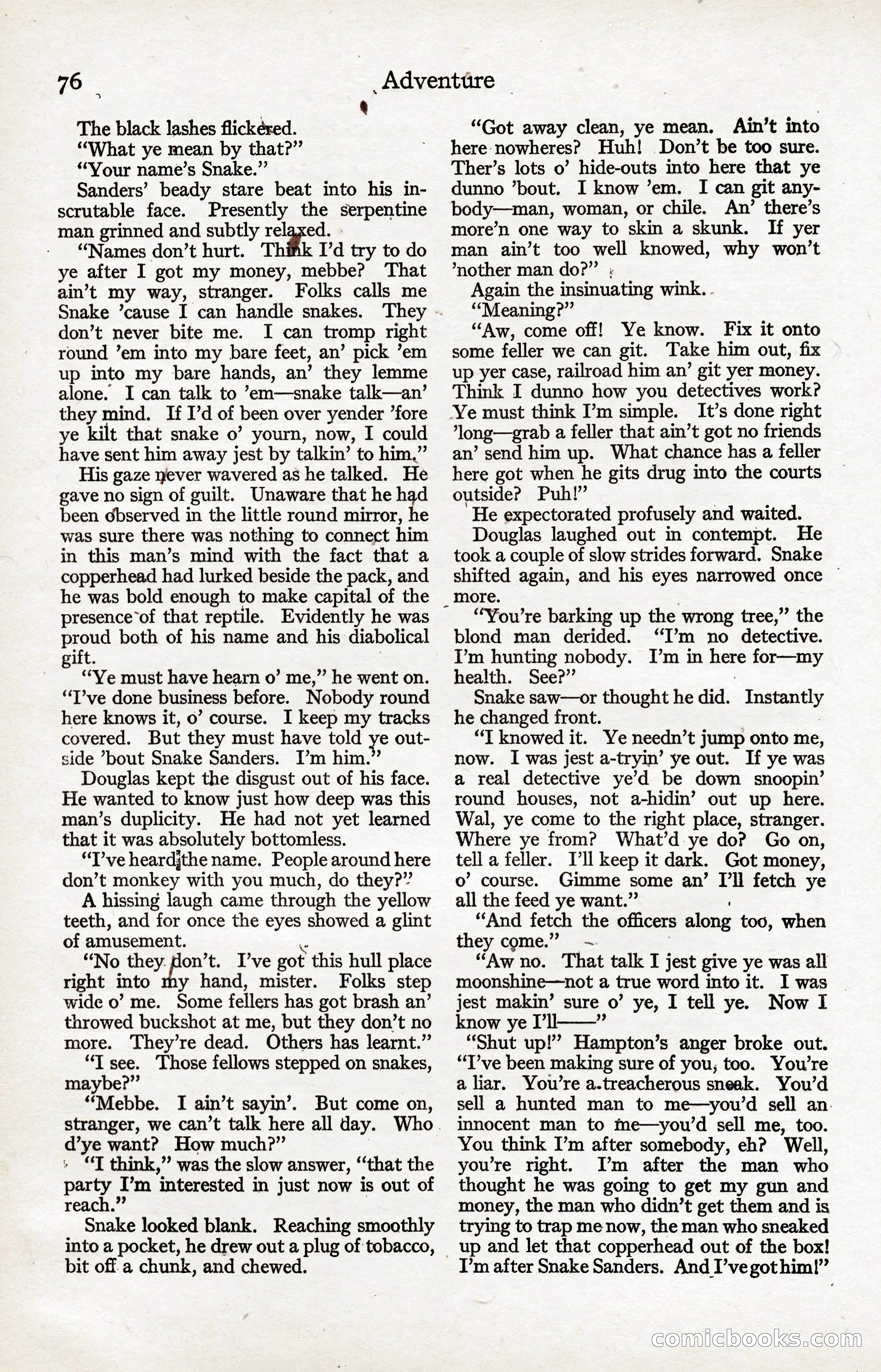 Adventure Magazine, January 20, 1923 — page 78 of 194