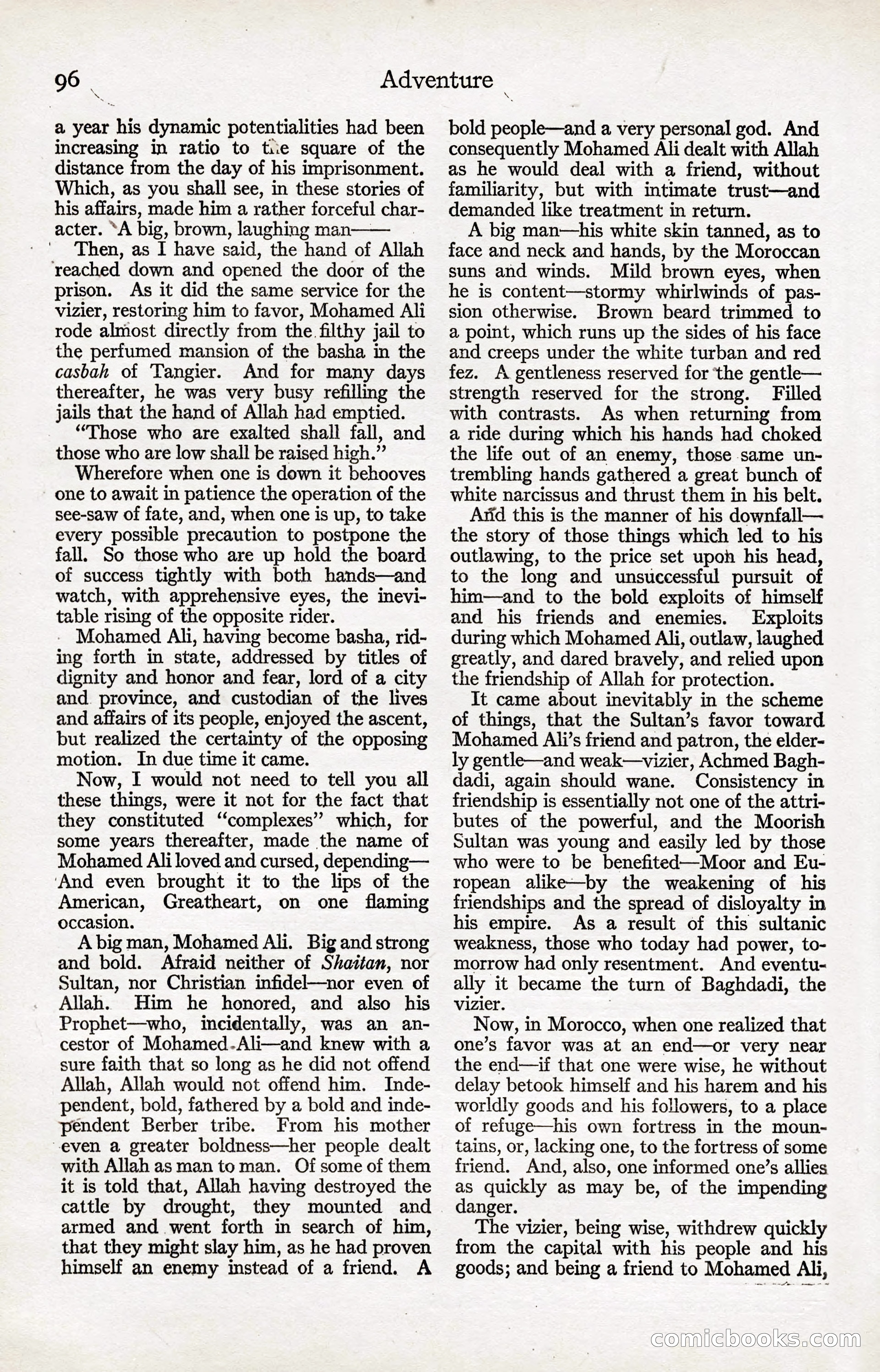 Adventure Magazine, January 20, 1923 — page 98 of 194