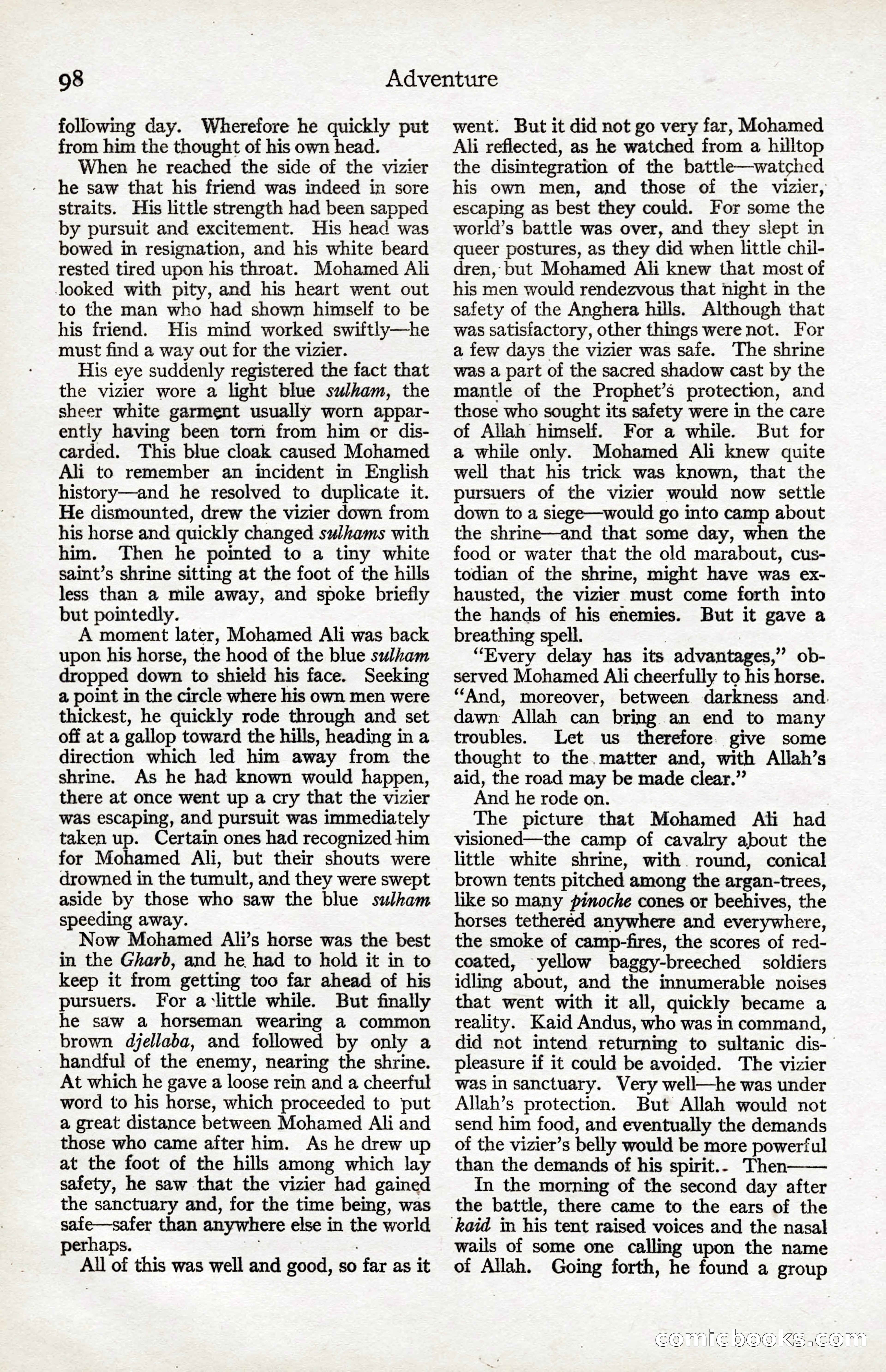 Adventure Magazine, January 20, 1923 — page 100 of 194