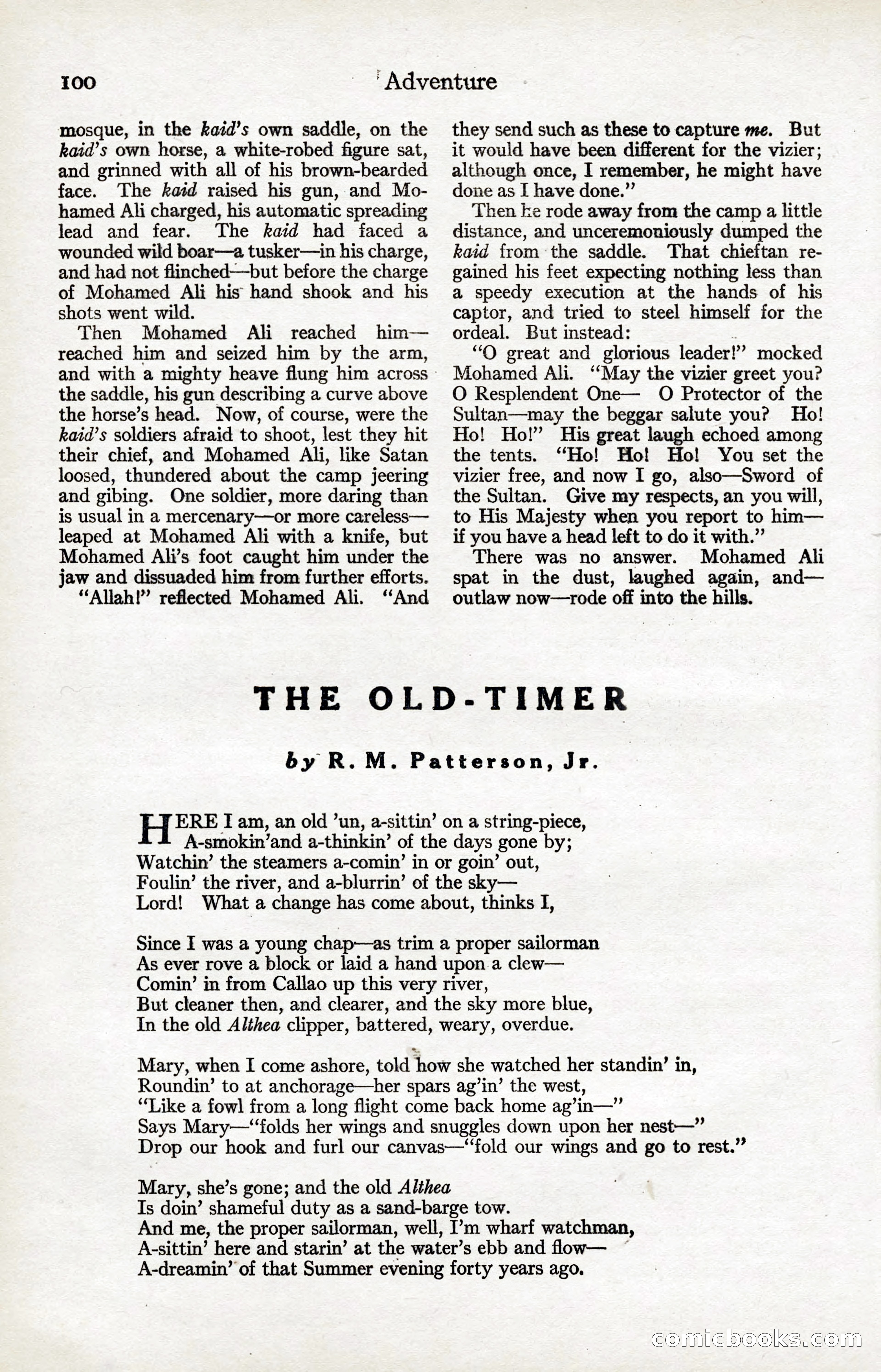 Adventure Magazine, January 20, 1923 — page 102 of 194