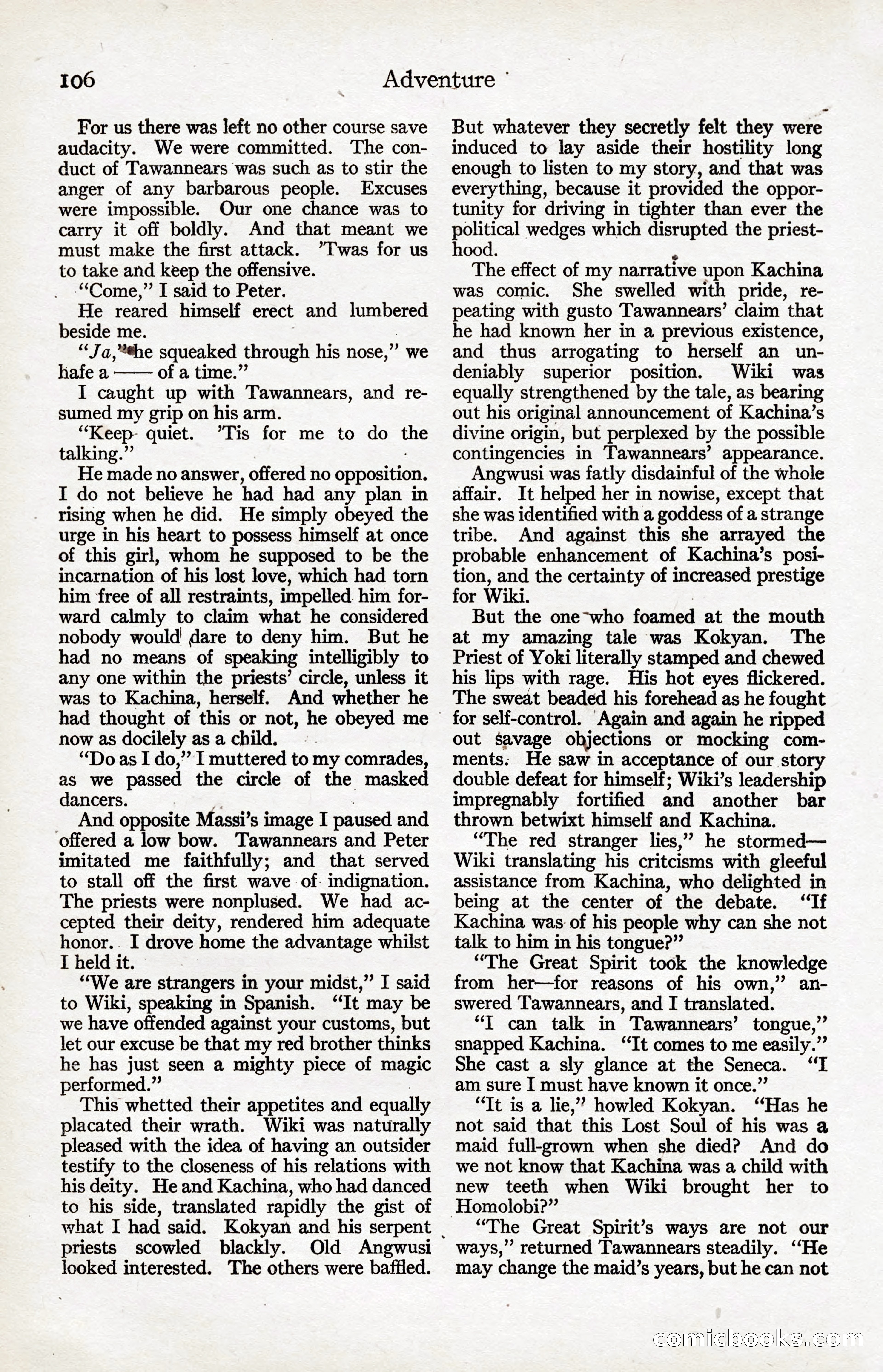 Adventure Magazine, January 20, 1923 — page 108 of 194