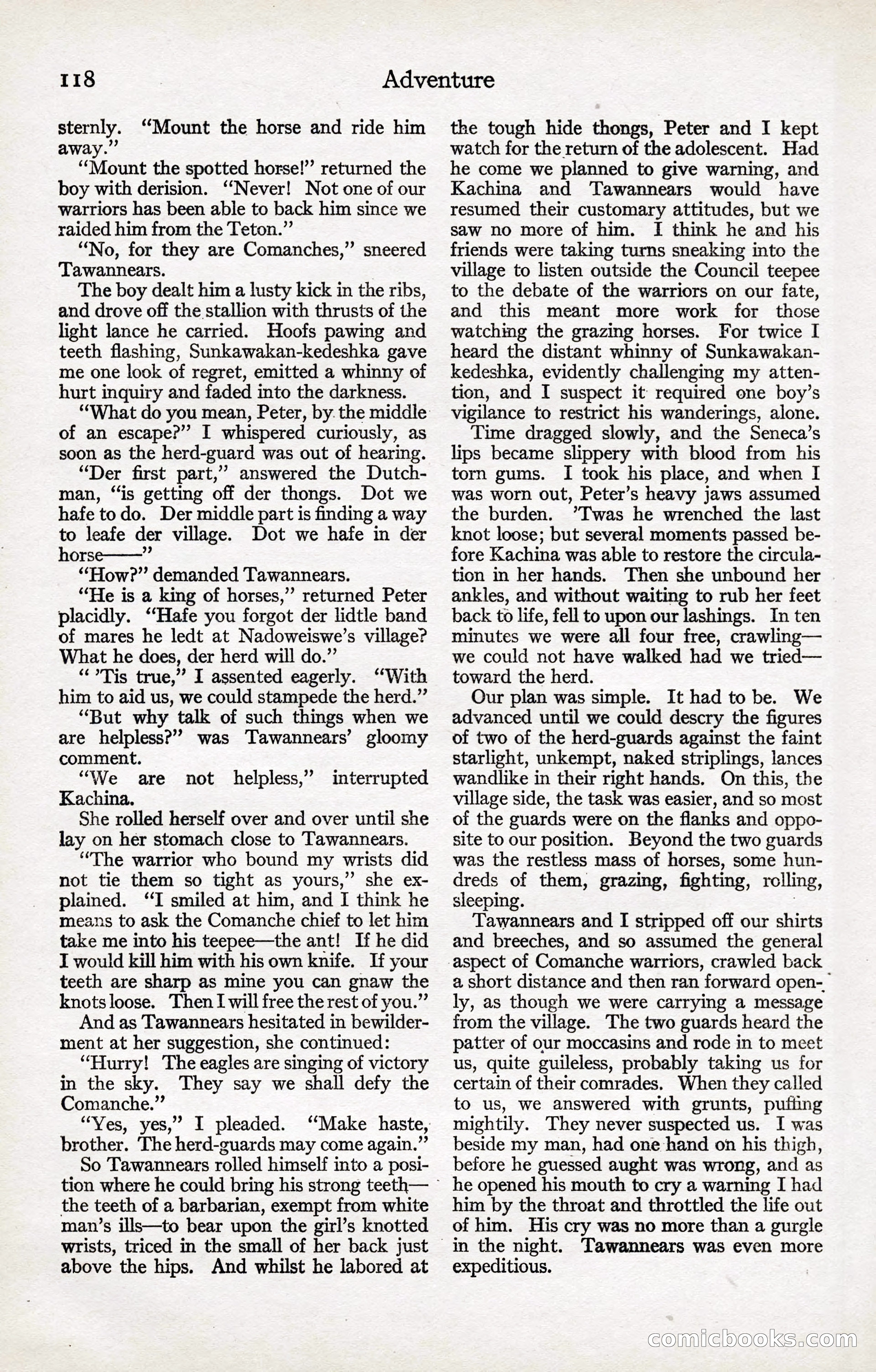 Adventure Magazine, January 20, 1923 — page 120 of 194