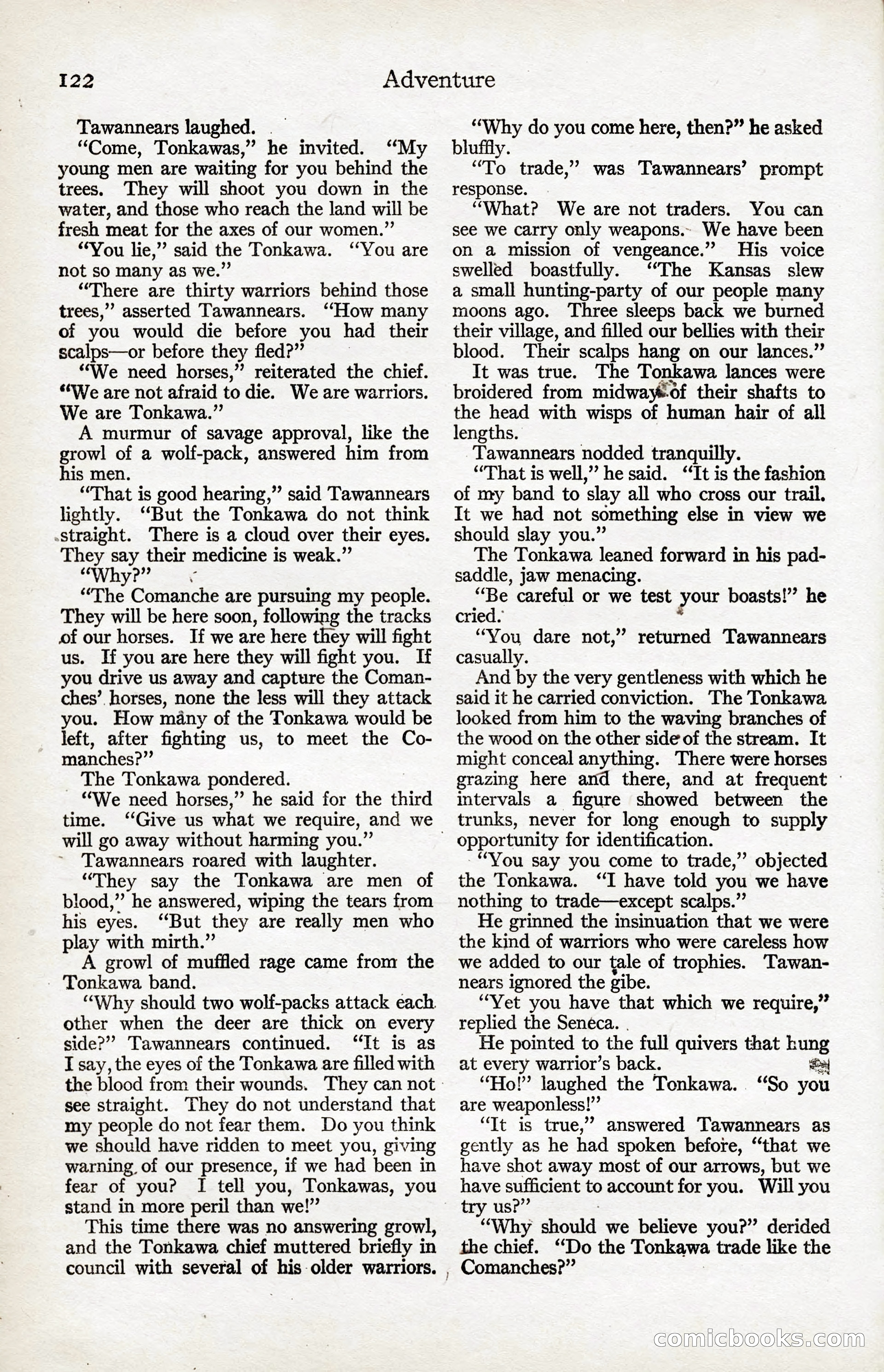 Adventure Magazine, January 20, 1923 — page 124 of 194