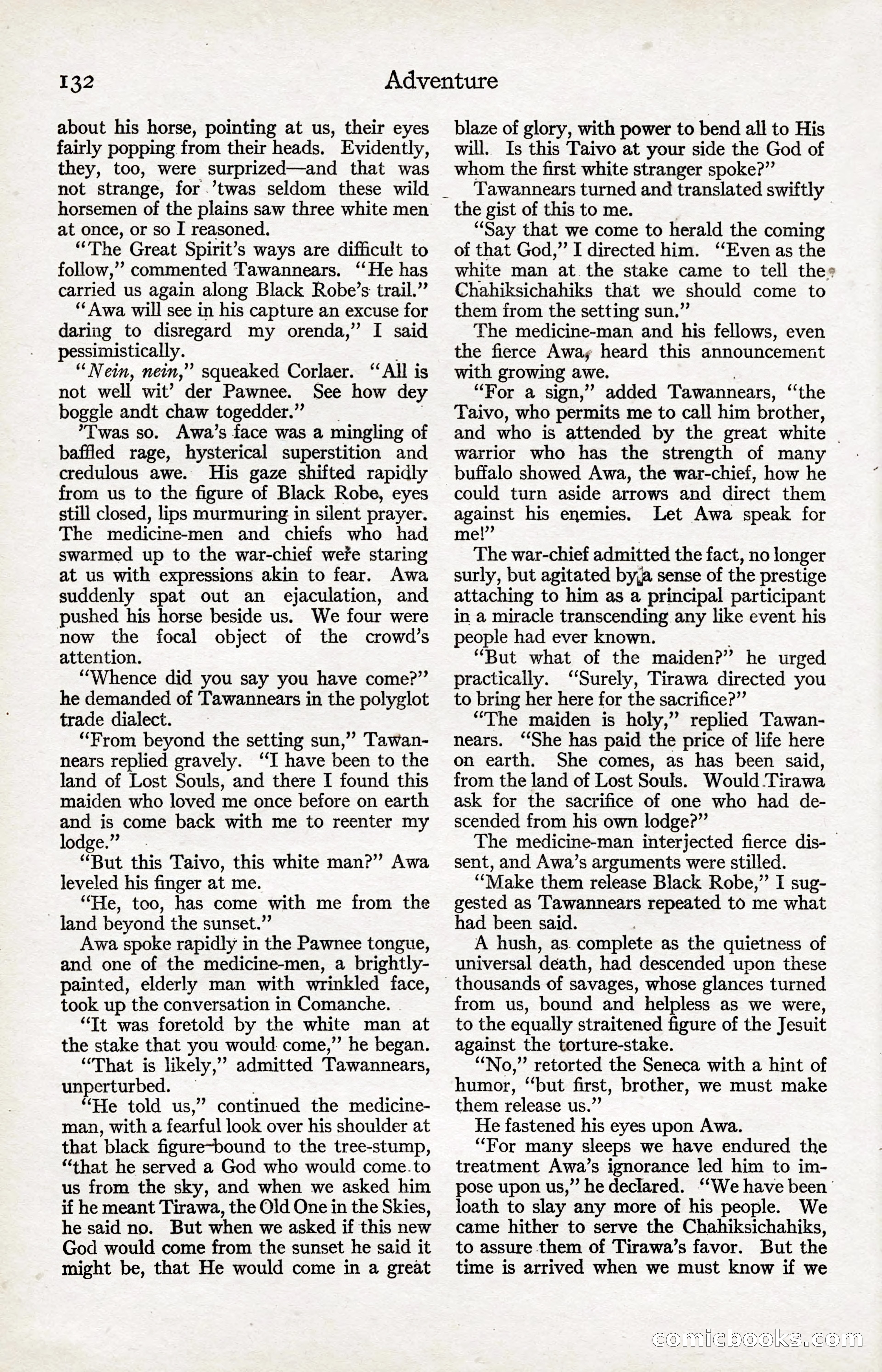 Adventure Magazine, January 20, 1923 — page 134 of 194