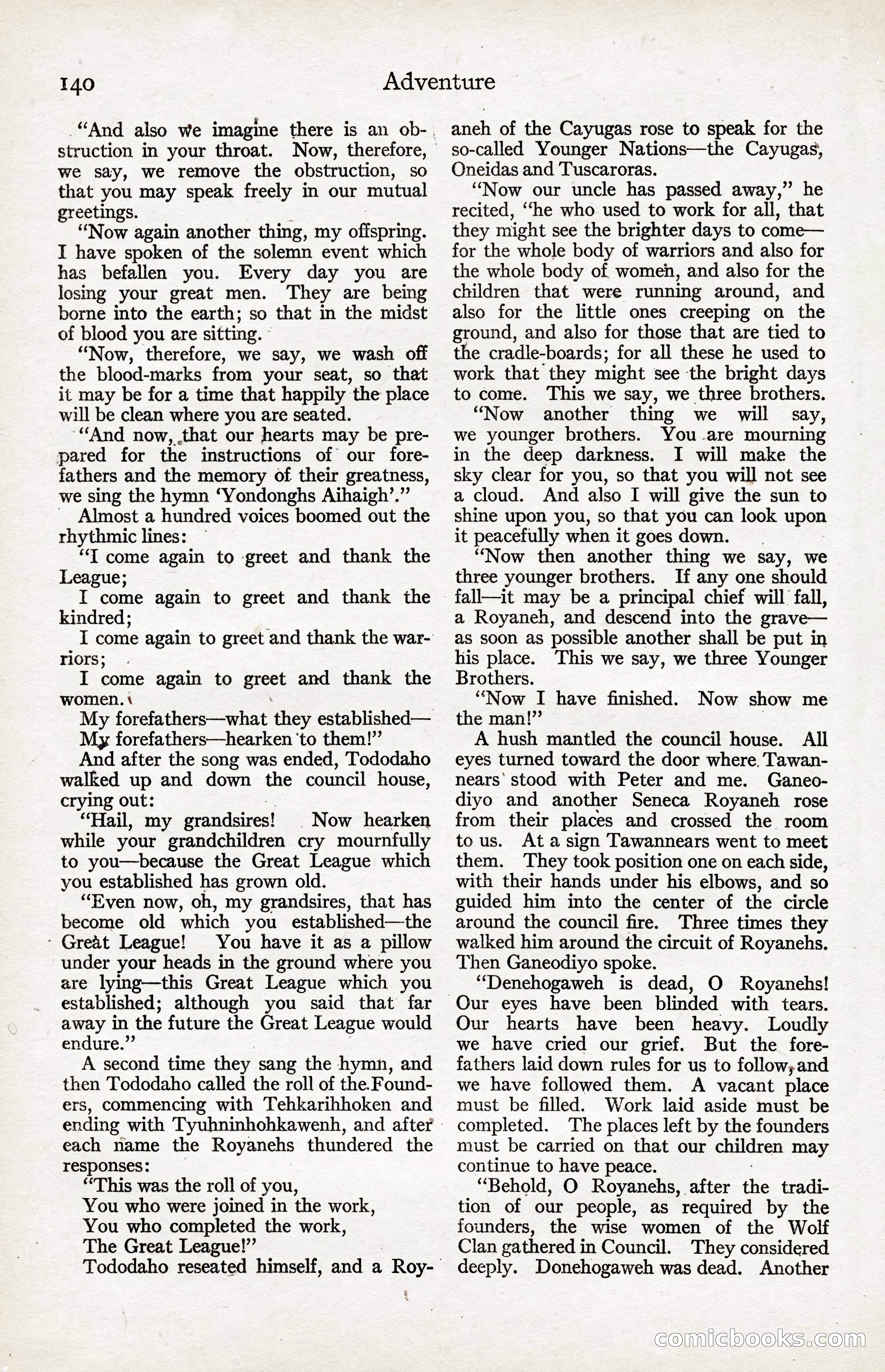 Adventure Magazine, January 20, 1923 — page 142 of 194