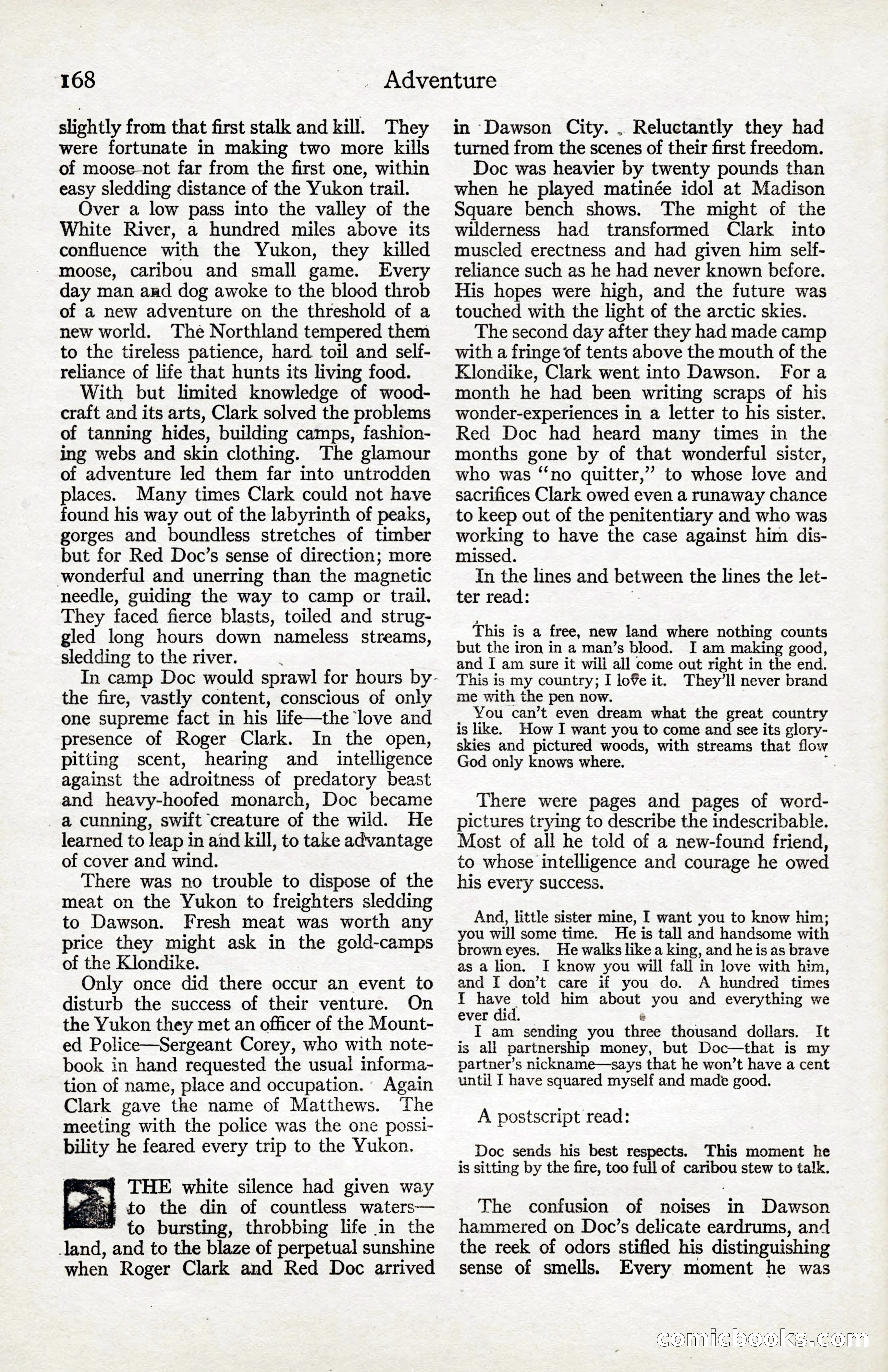 Adventure Magazine, January 20, 1923 — page 170 of 194