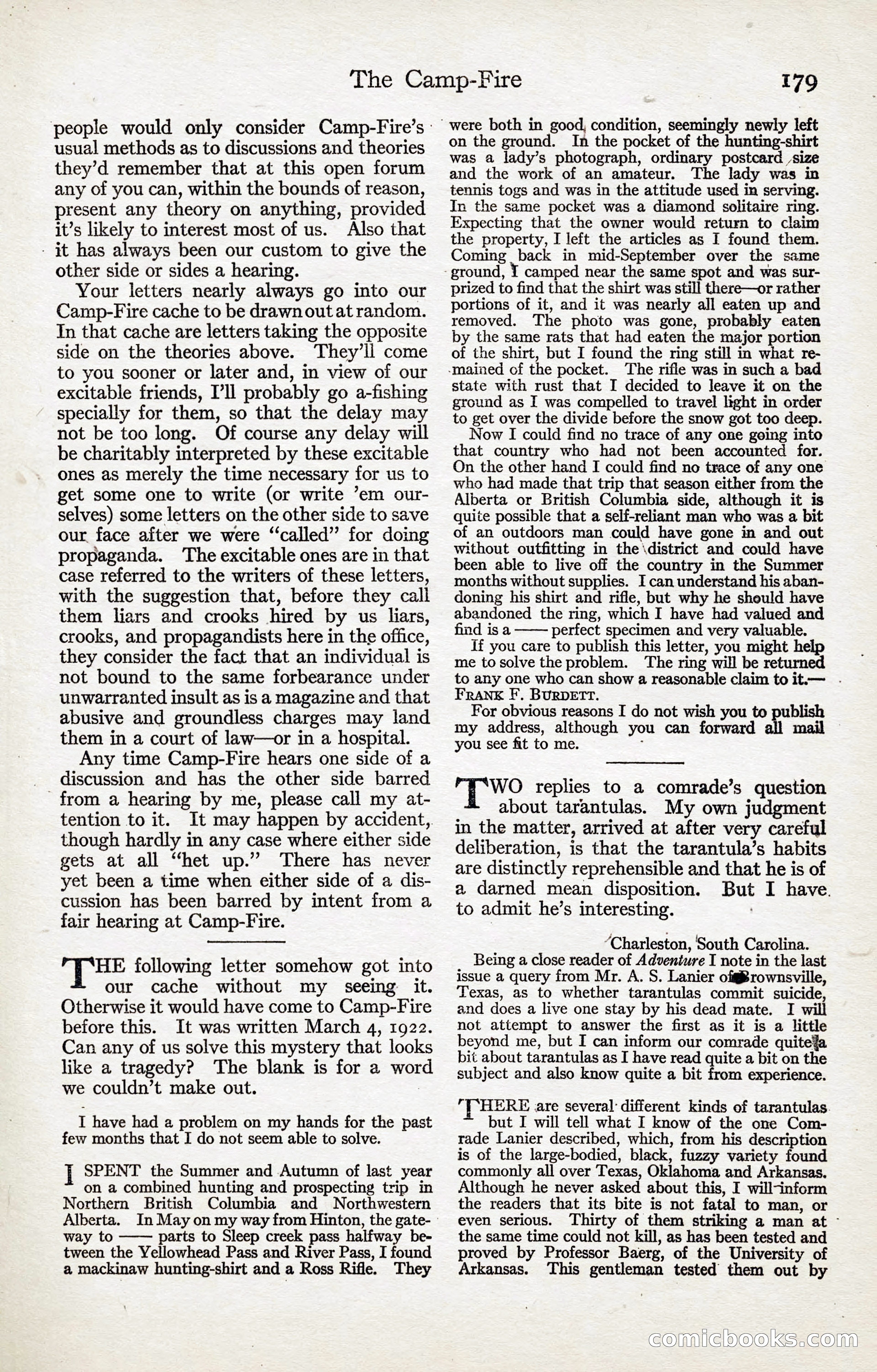 Adventure Magazine, January 20, 1923 — page 181 of 194