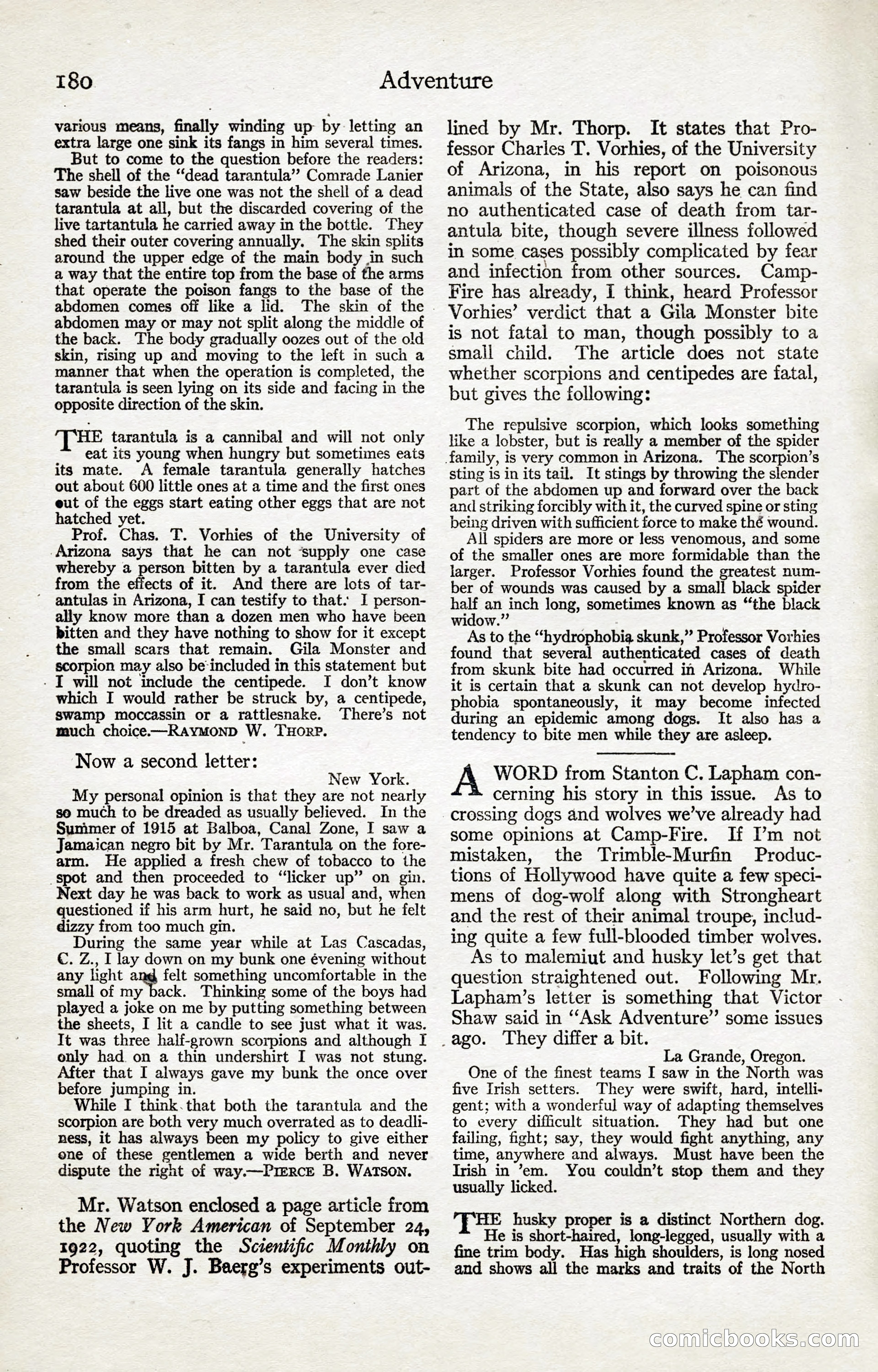 Adventure Magazine, January 20, 1923 — page 182 of 194
