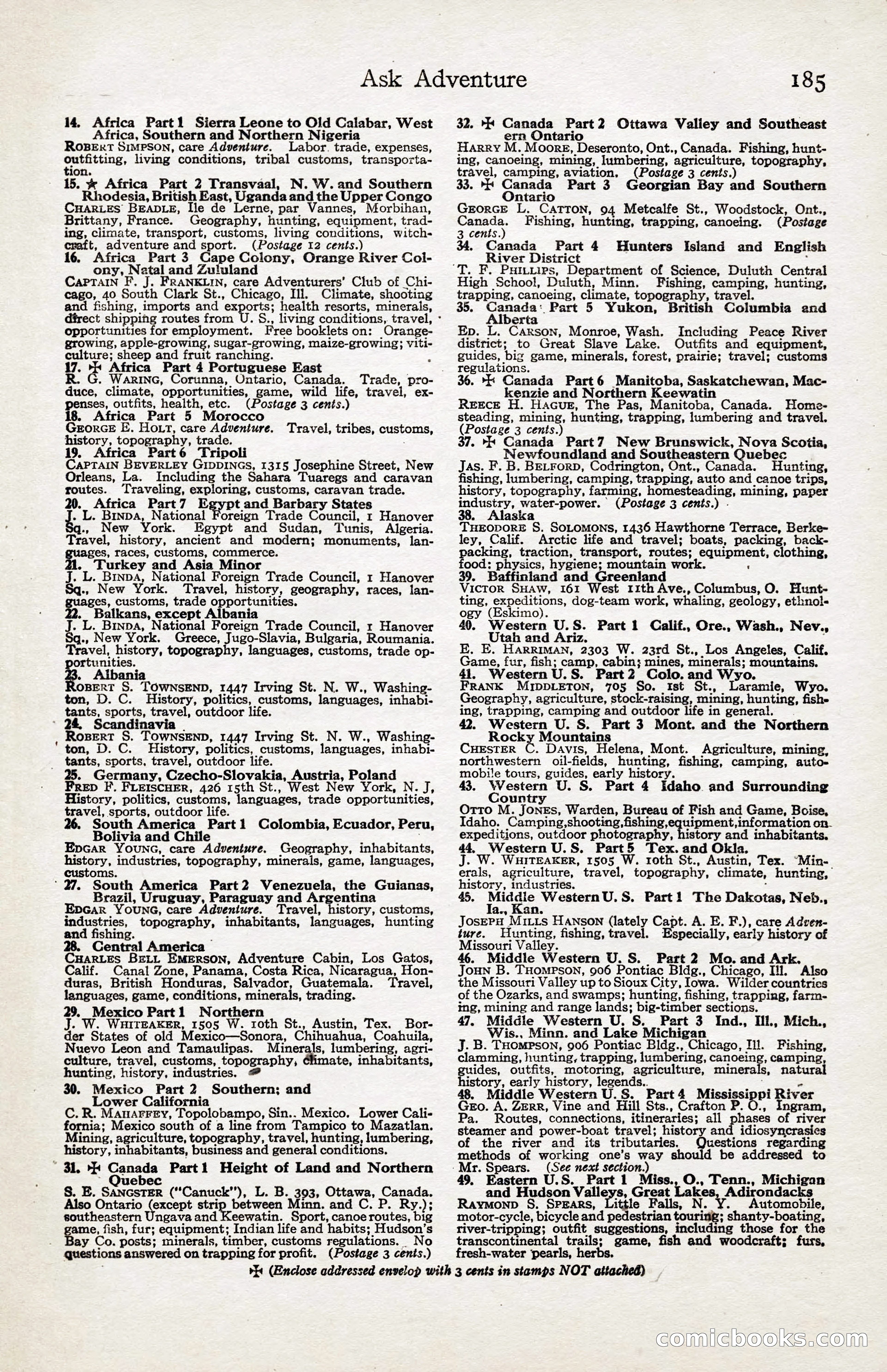 Adventure Magazine, January 20, 1923 — page 187 of 194