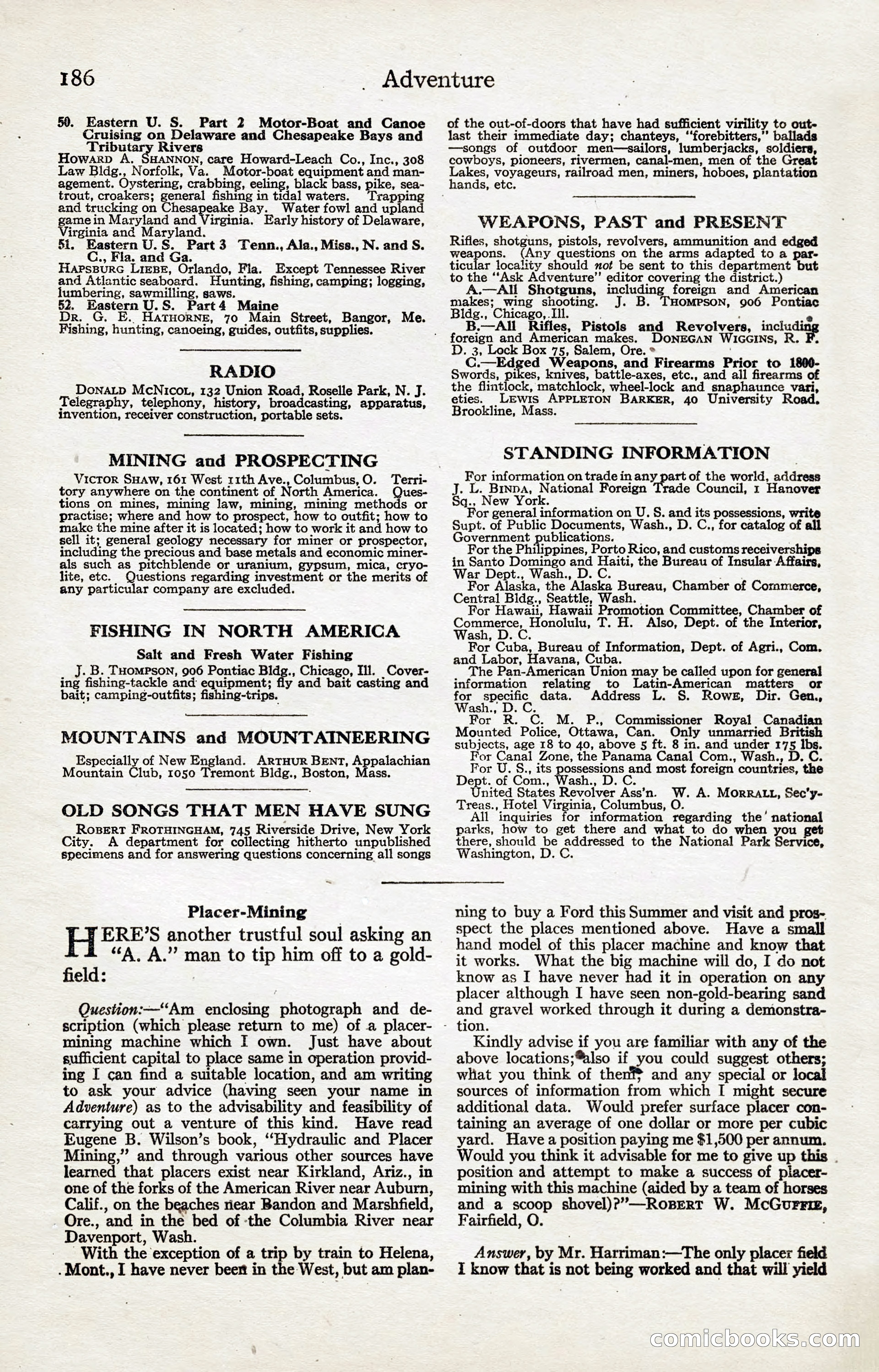 Adventure Magazine, January 20, 1923 — page 188 of 194