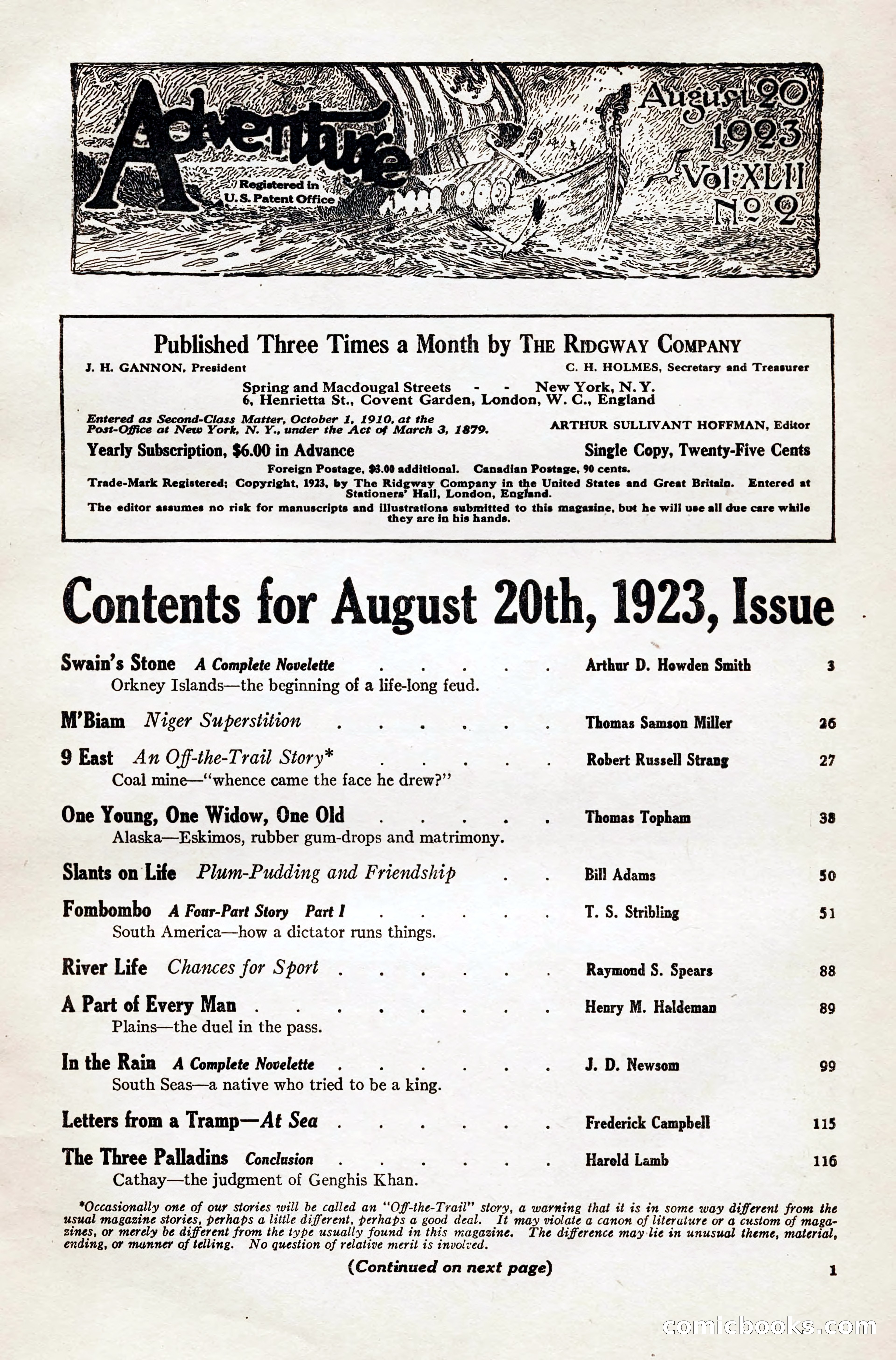 Adventure Magazine, August 20, 1923 — page 7 of 200
