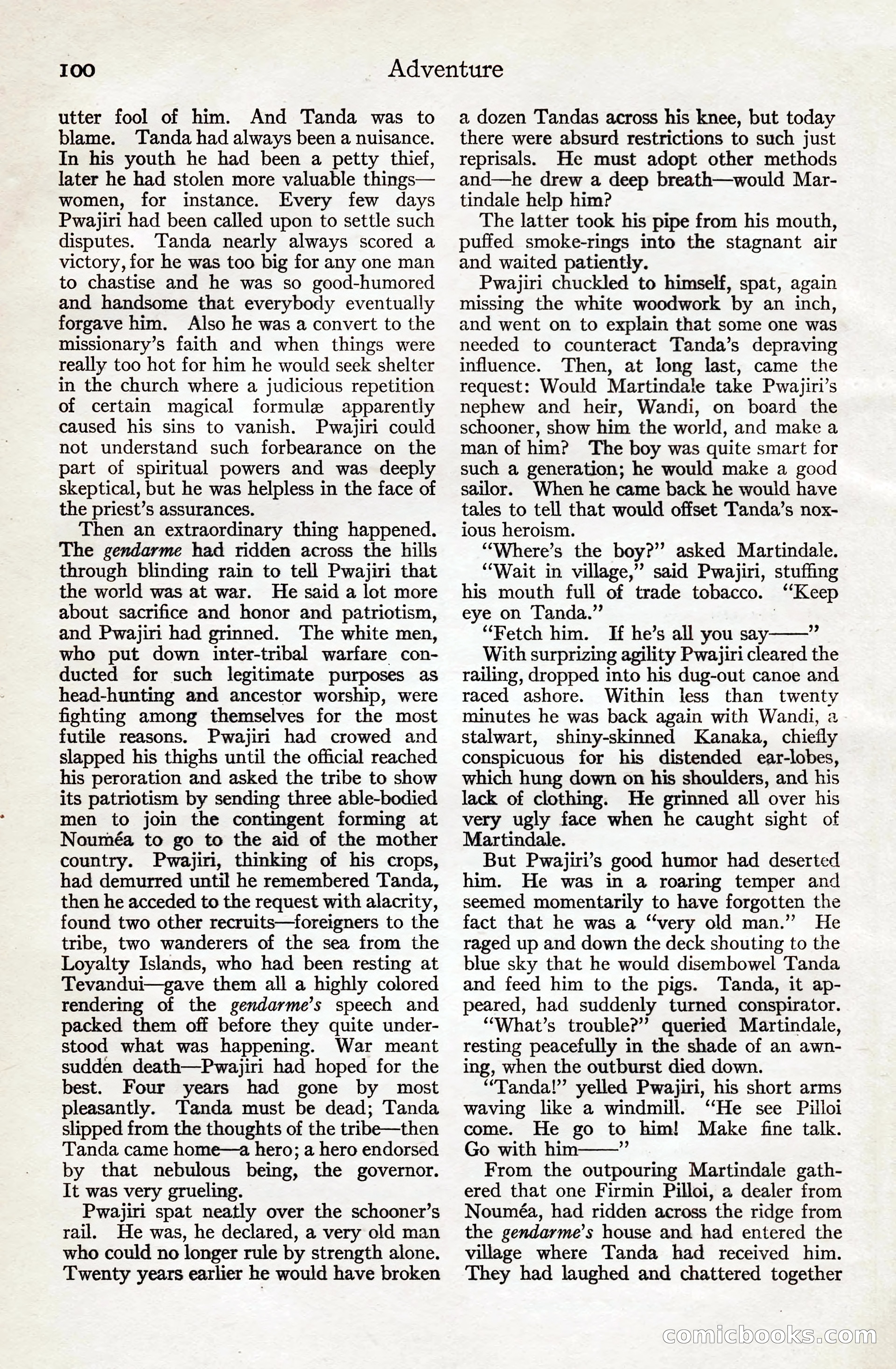 Adventure Magazine, August 20, 1923 — page 106 of 200