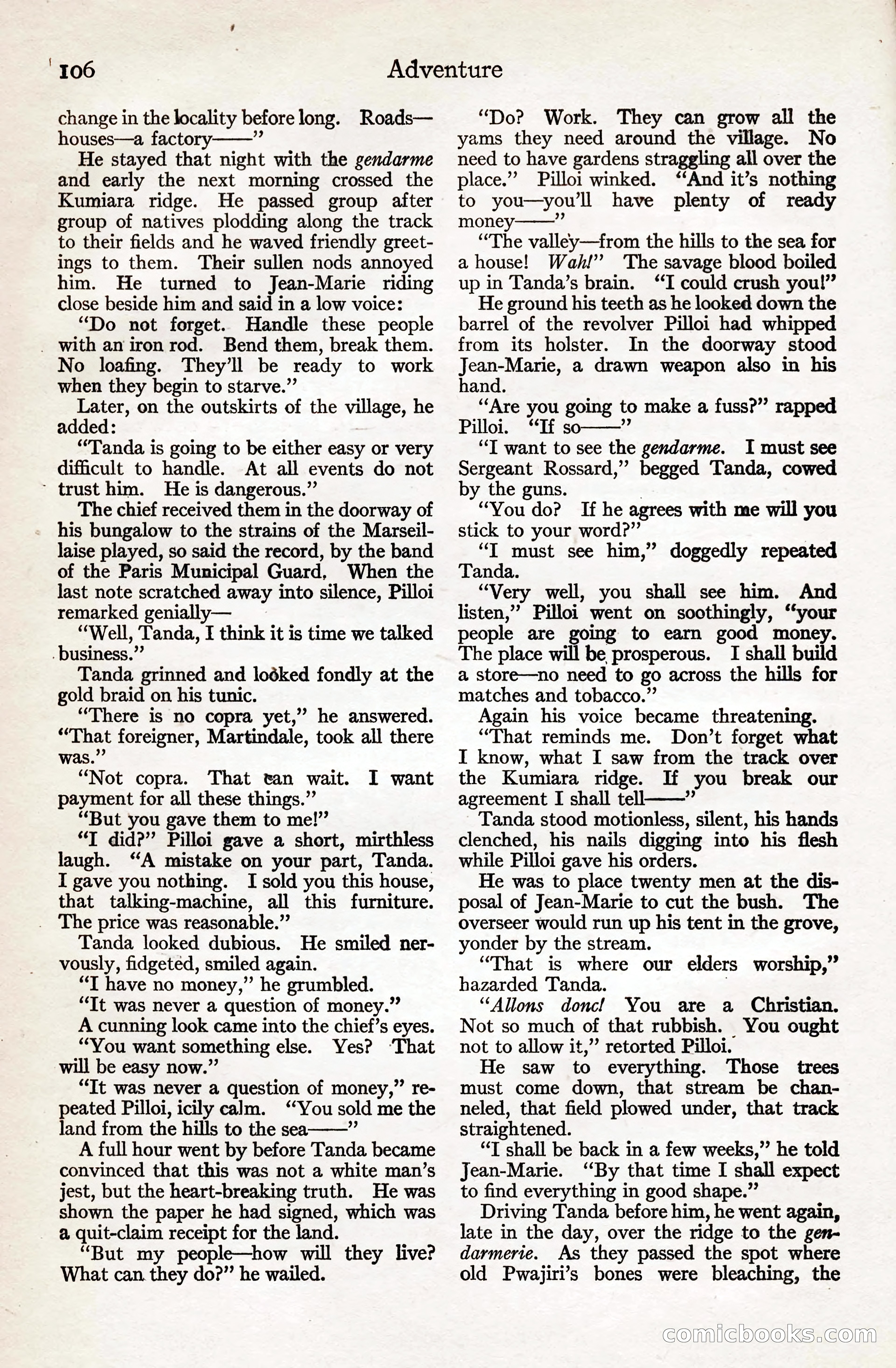 Adventure Magazine, August 20, 1923 — page 112 of 200