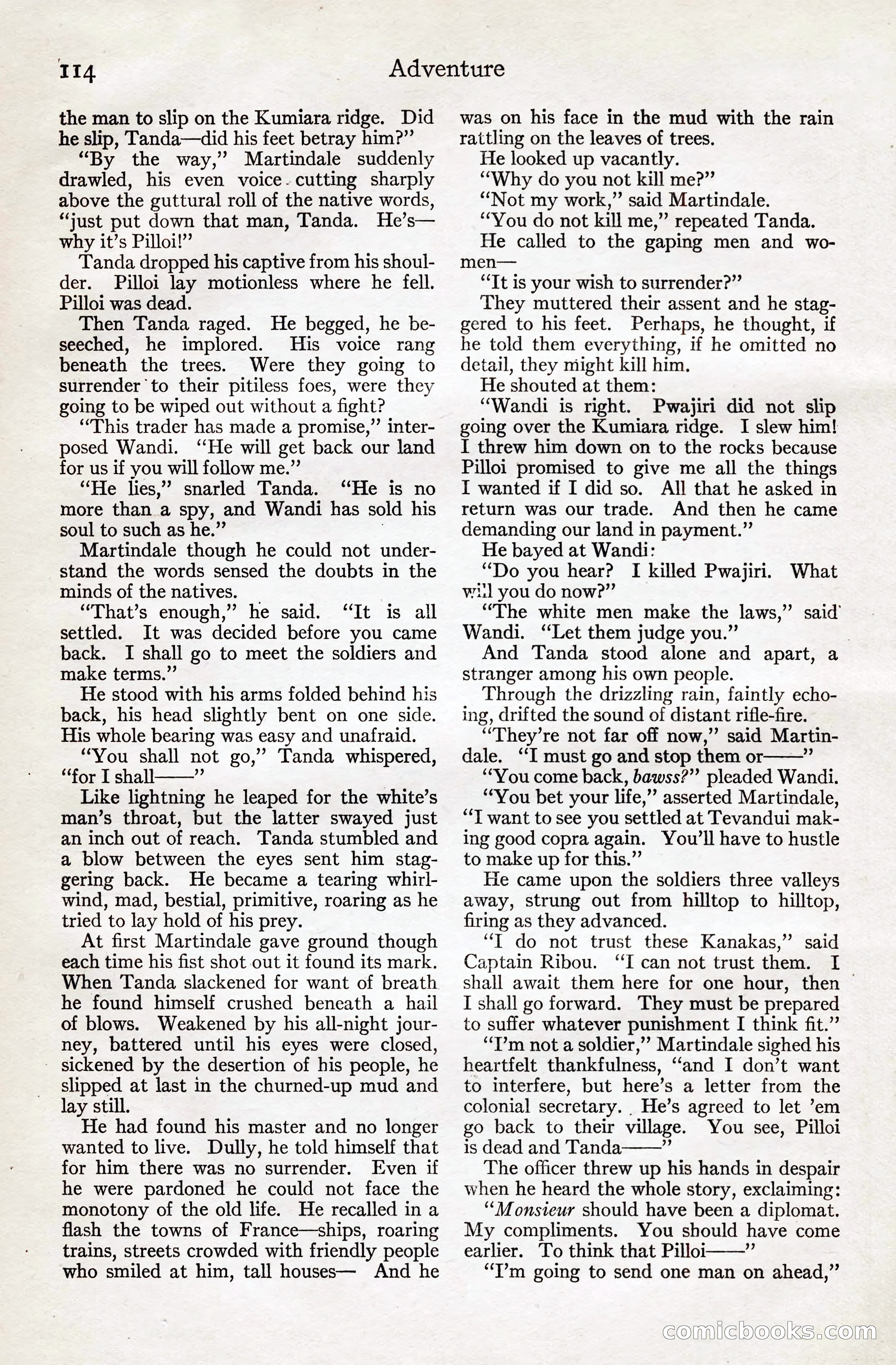 Adventure Magazine, August 20, 1923 — page 120 of 200