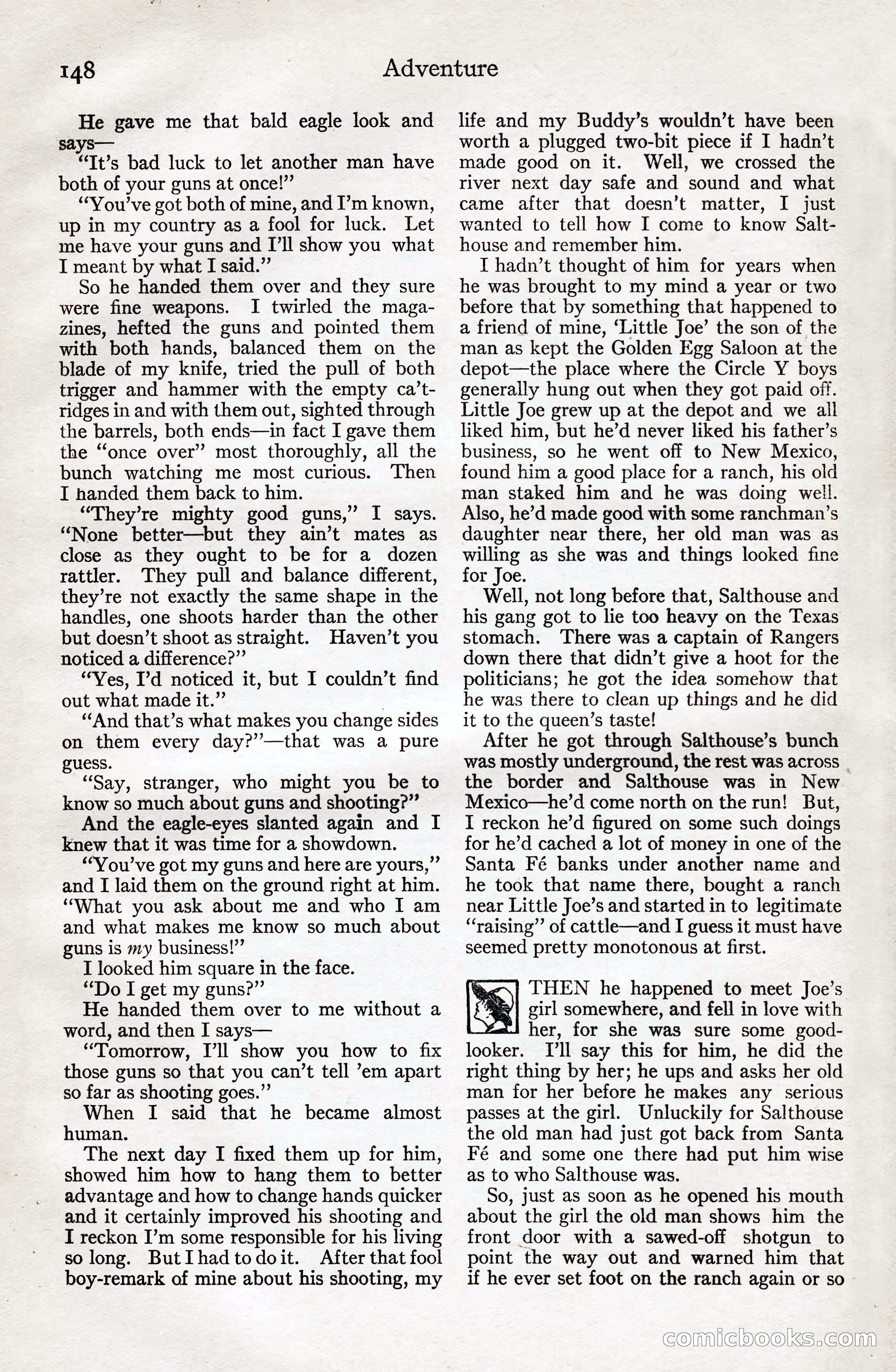 Adventure Magazine, August 20, 1923 — page 154 of 200