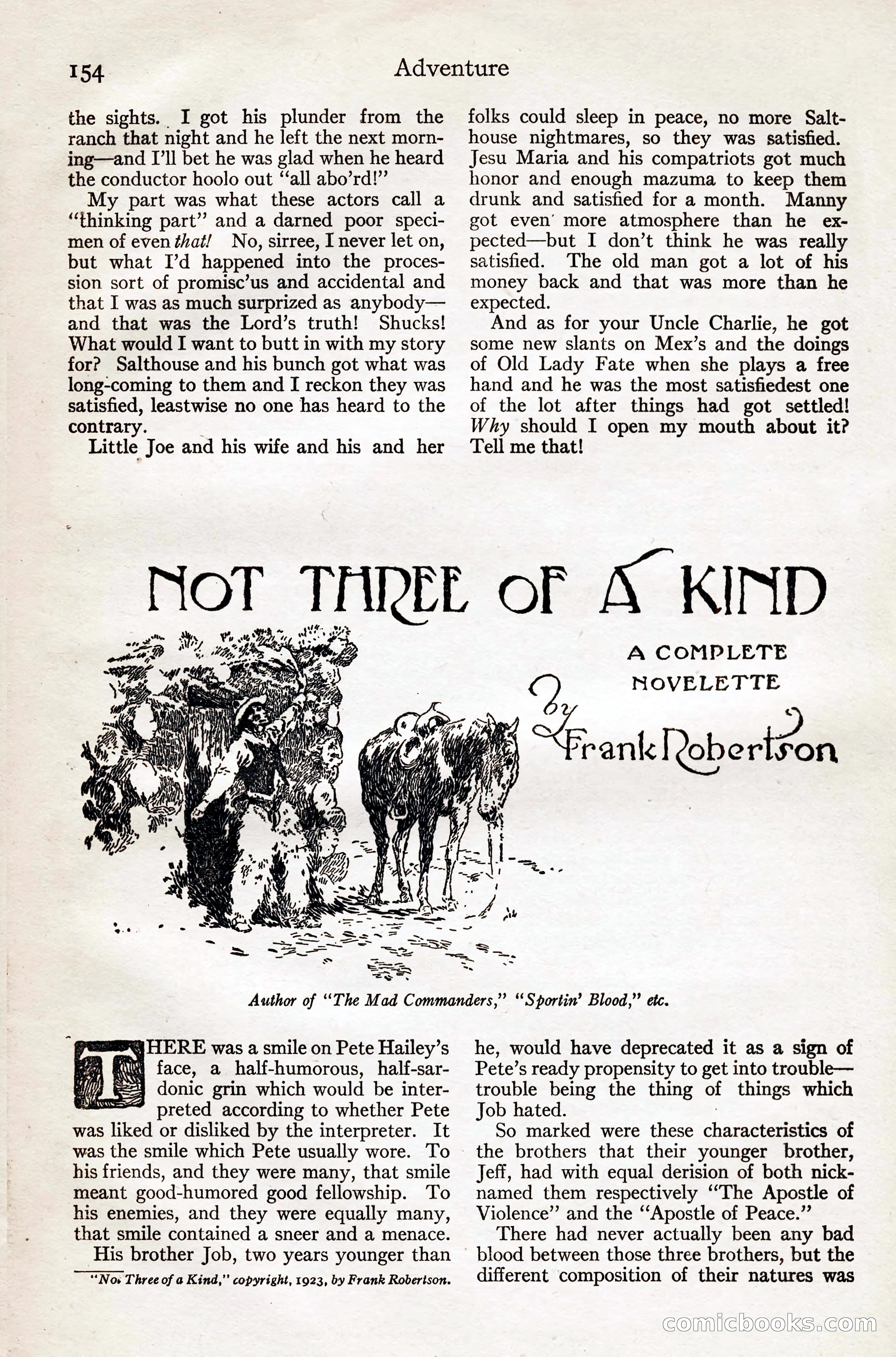 Adventure Magazine, August 20, 1923 — page 160 of 200