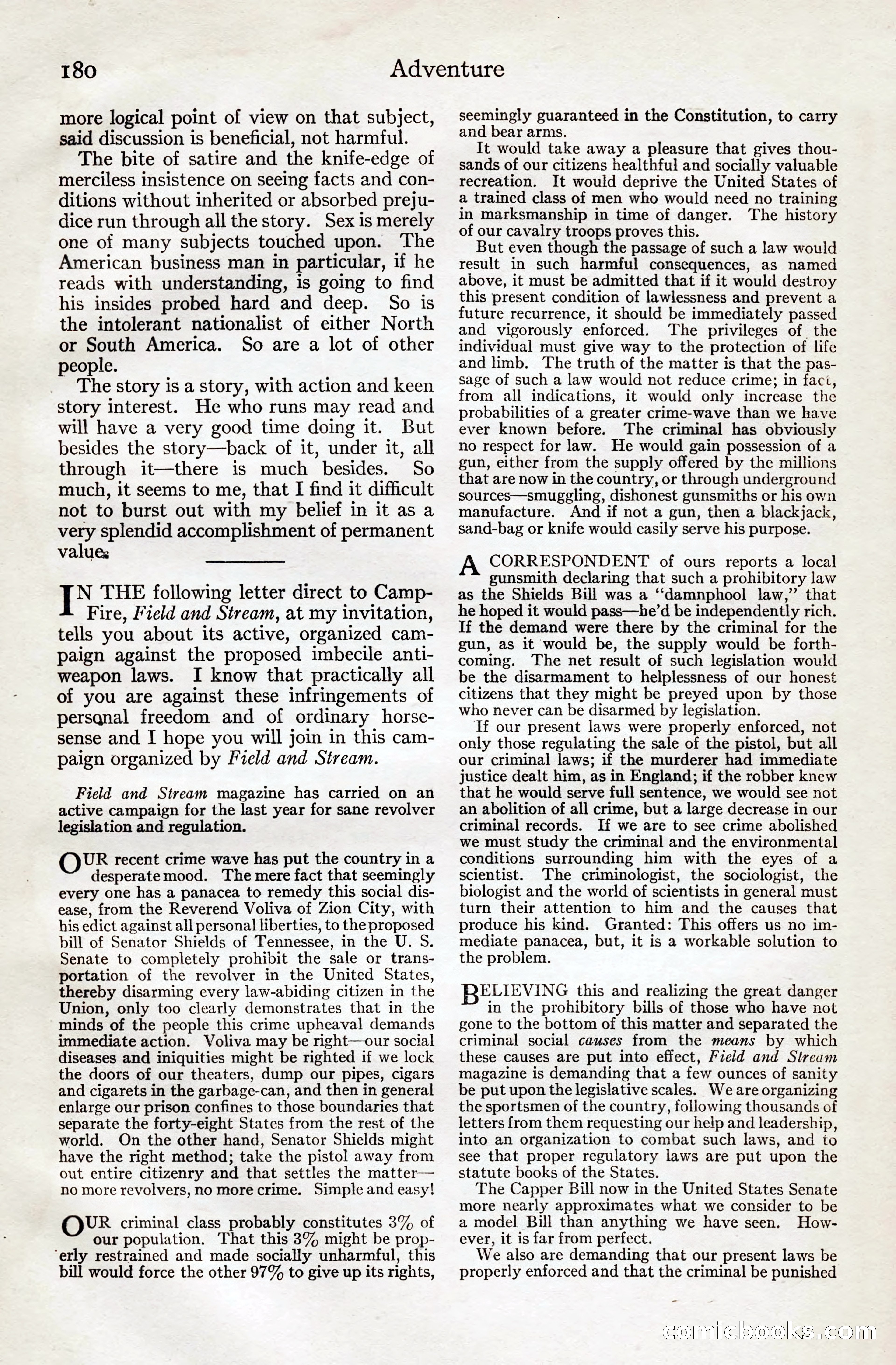 Adventure Magazine, August 20, 1923 — page 186 of 200