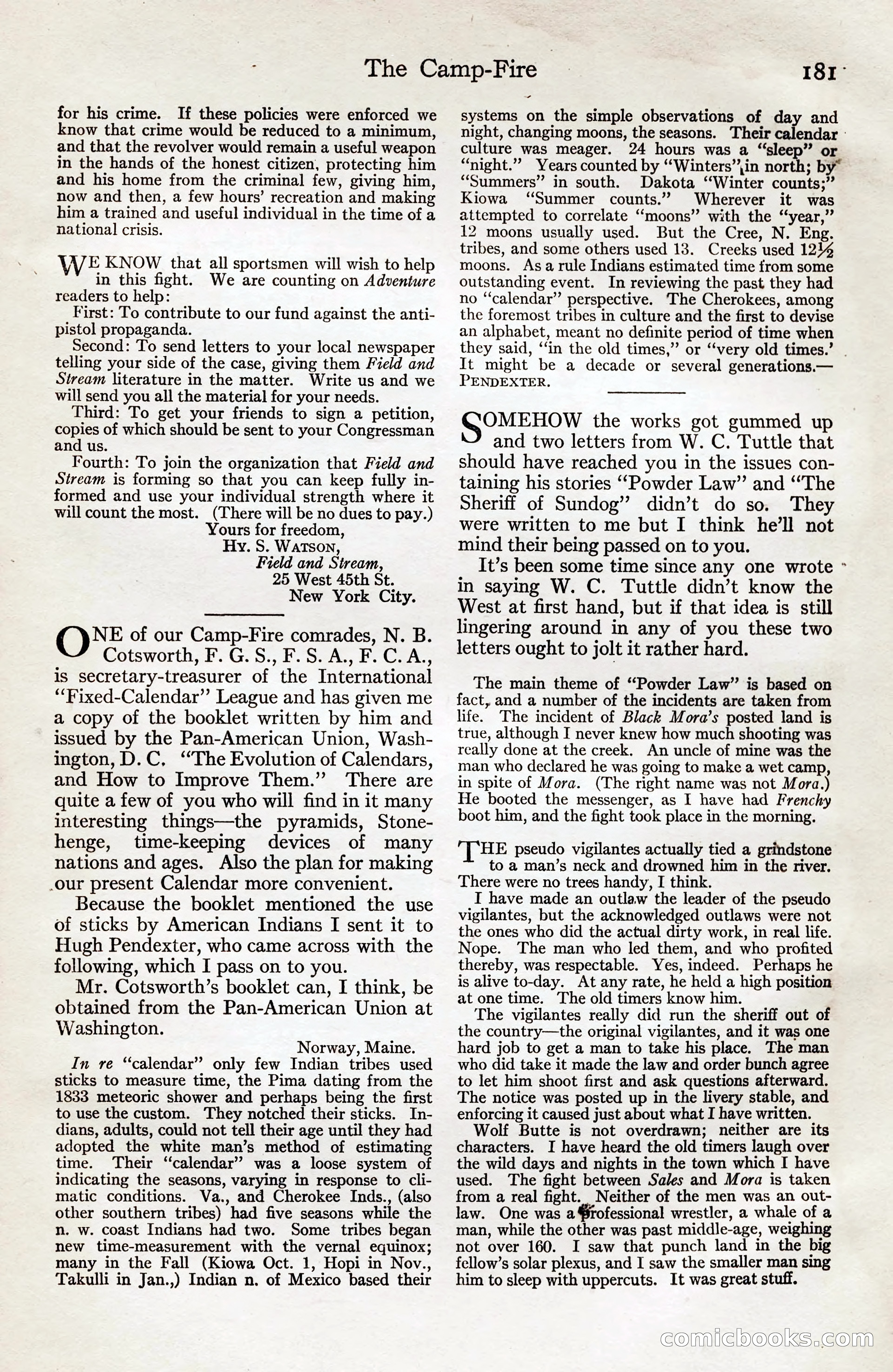 Adventure Magazine, August 20, 1923 — page 187 of 200