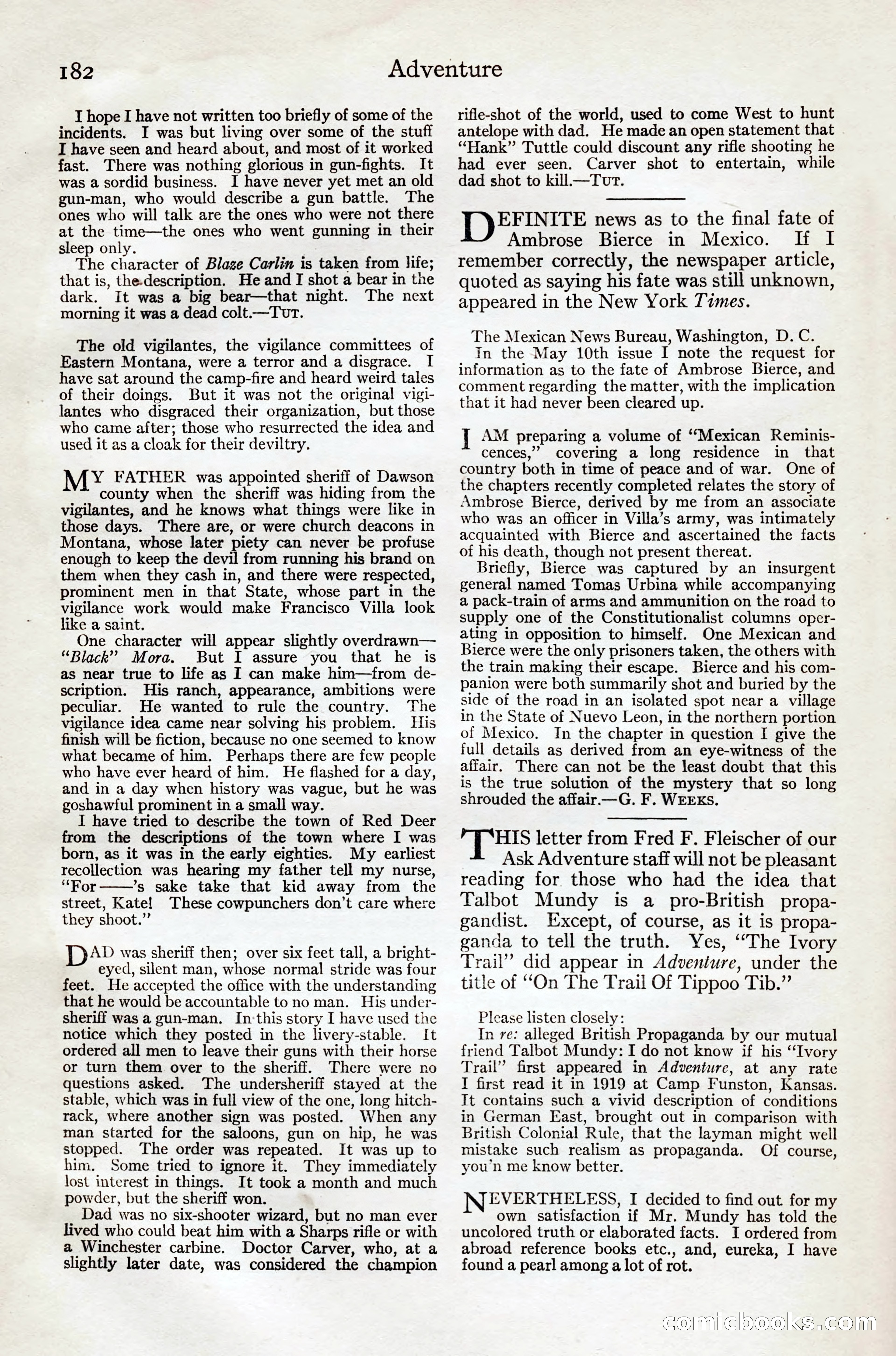 Adventure Magazine, August 20, 1923 — page 188 of 200