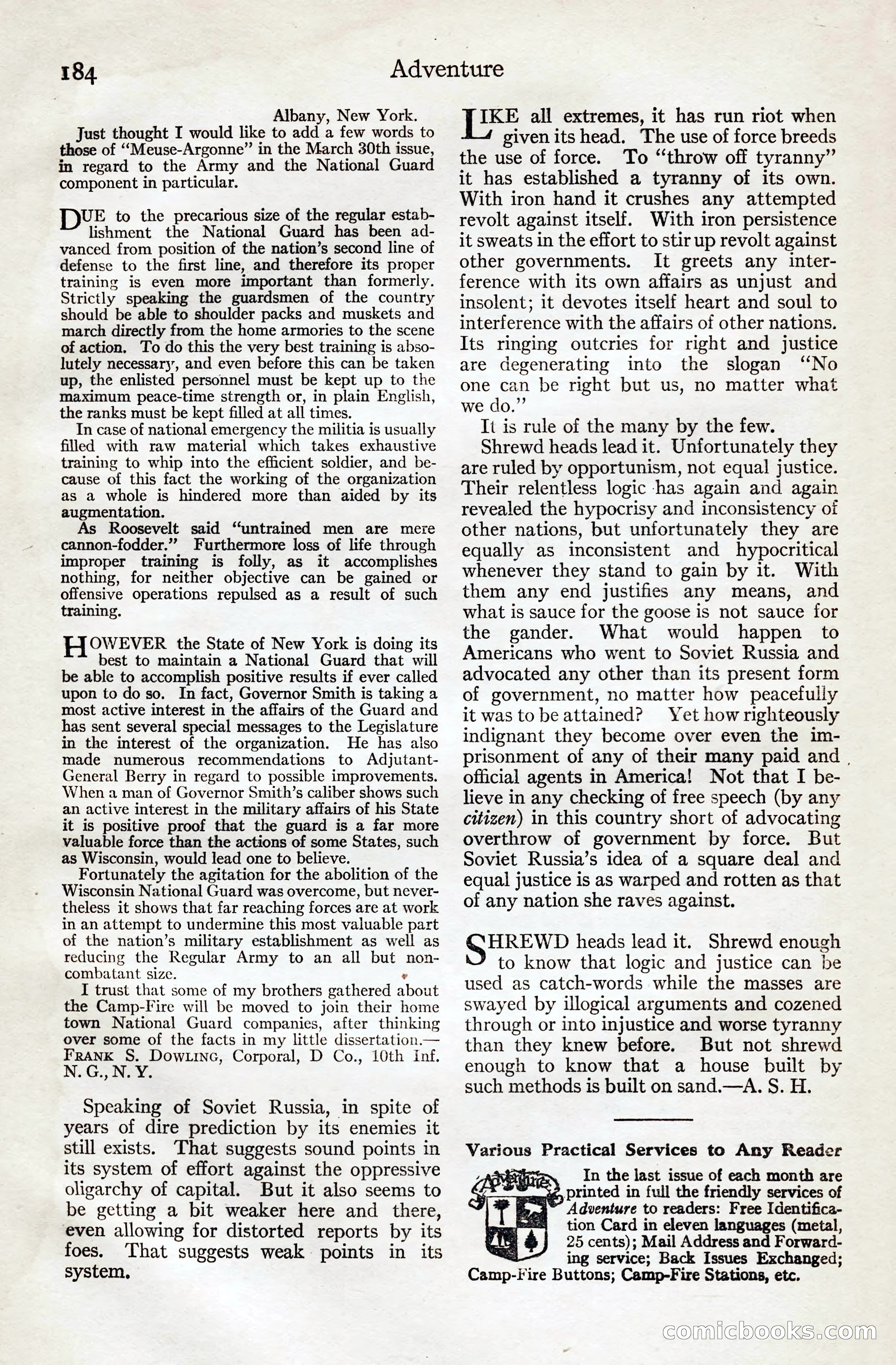 Adventure Magazine, August 20, 1923 — page 190 of 200