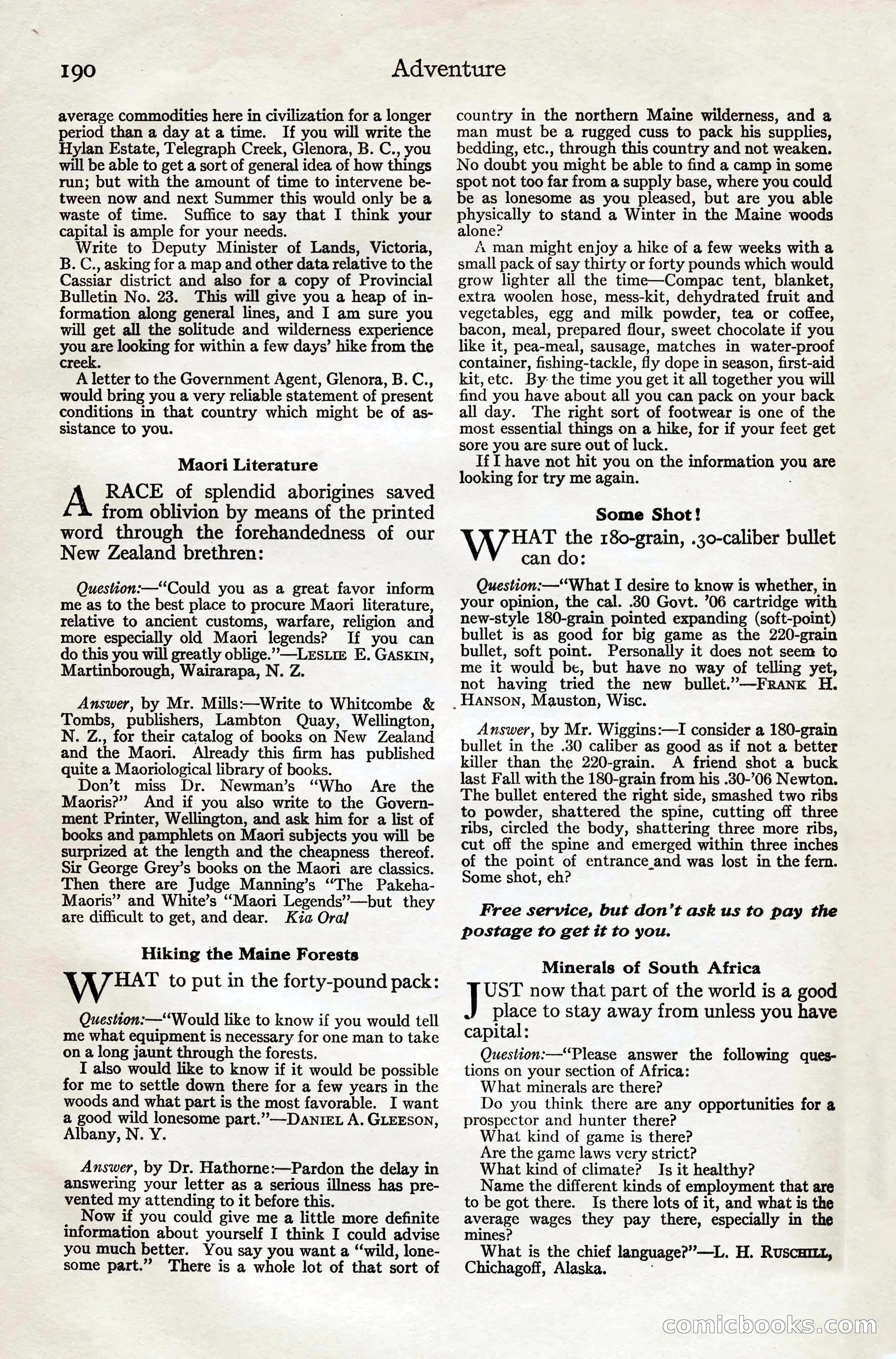 Adventure Magazine, August 20, 1923 — page 196 of 200