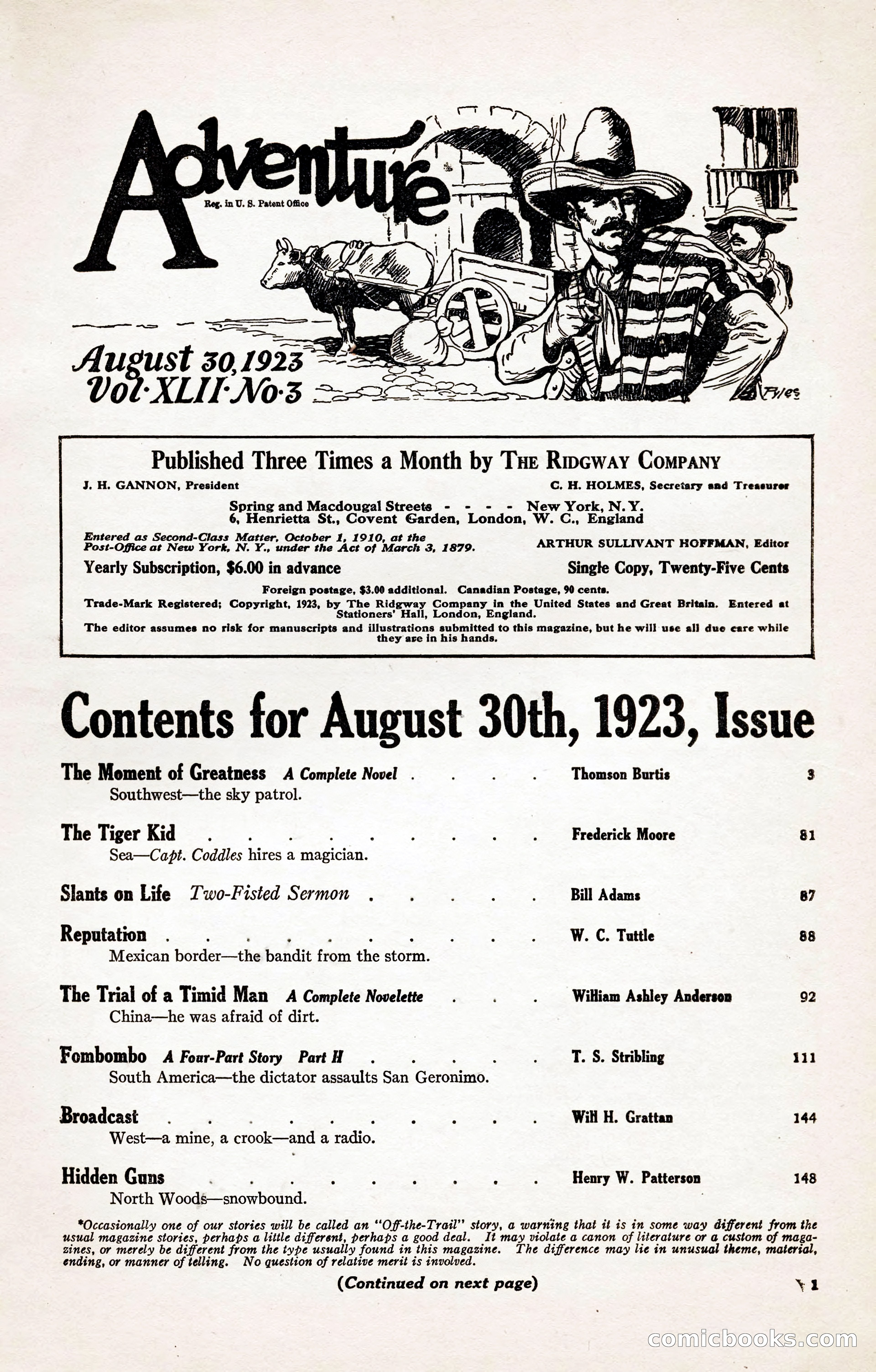 Adventure Magazine, August 30, 1923 — page 11 of 204