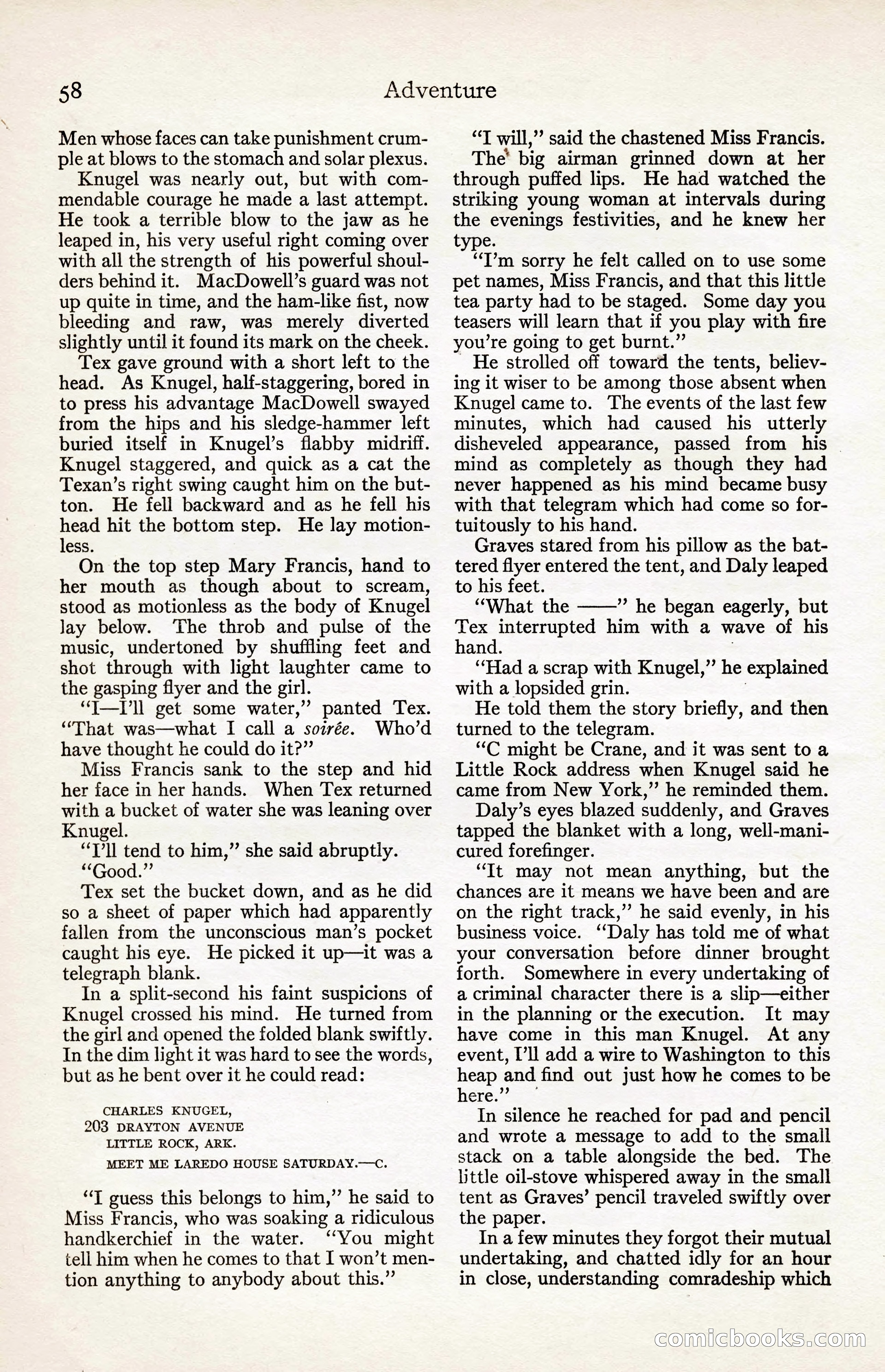 Adventure Magazine, August 30, 1923 — page 68 of 204