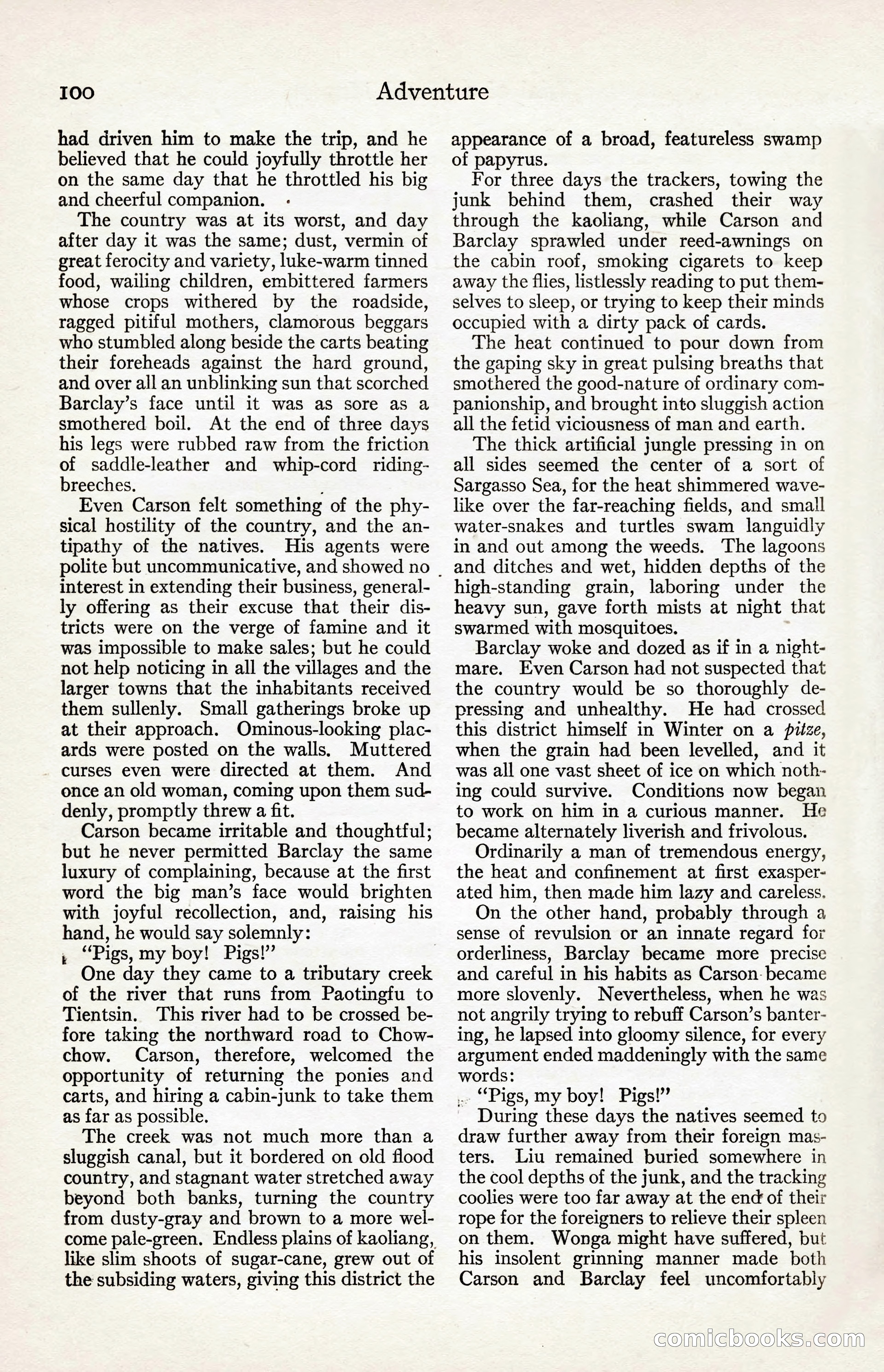 Adventure Magazine, August 30, 1923 — page 110 of 204