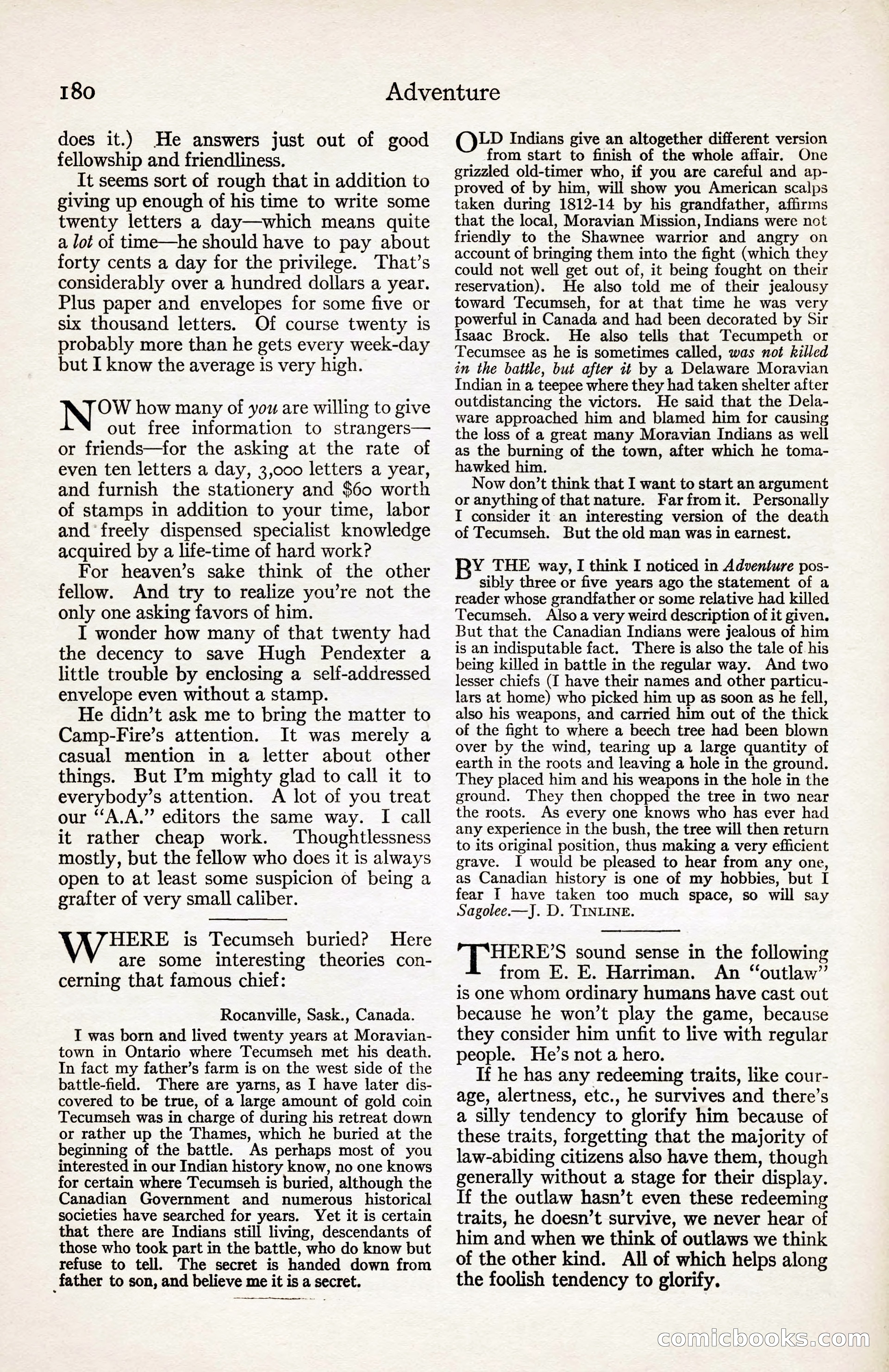 Adventure Magazine, August 30, 1923 — page 190 of 204