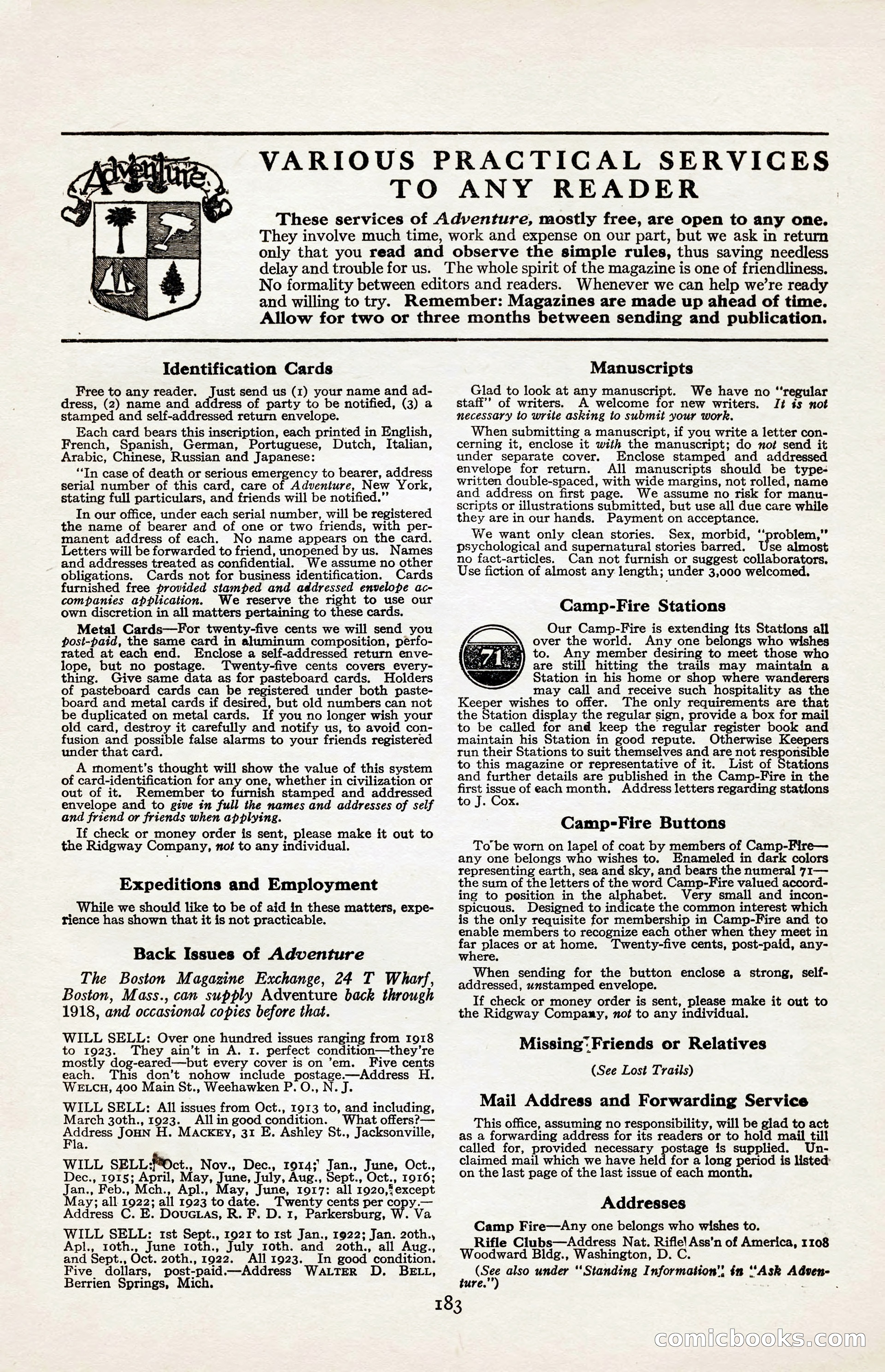 Adventure Magazine, August 30, 1923 — page 193 of 204