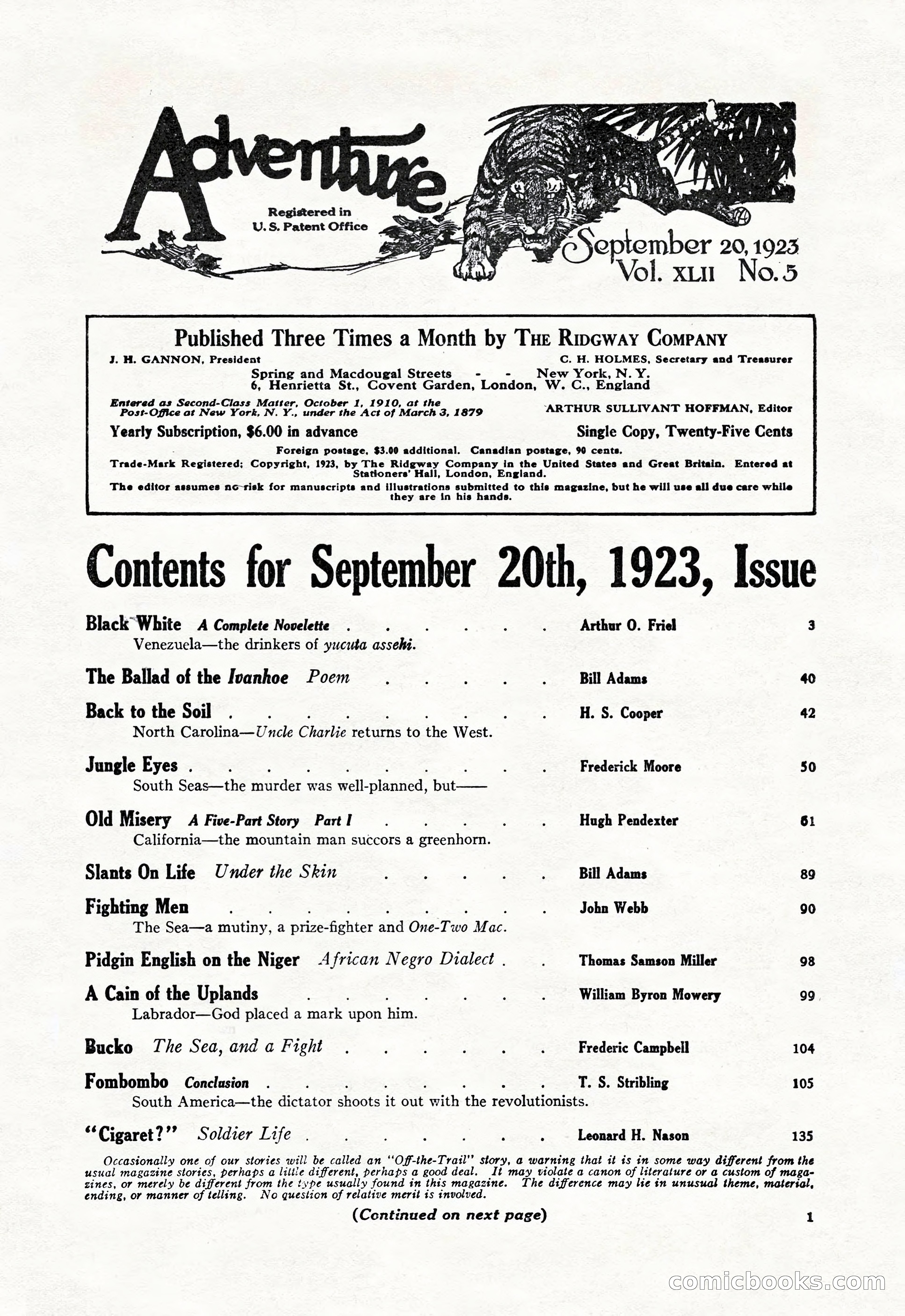 Adventure Magazine, September 20, 1923 — page 15 of 208