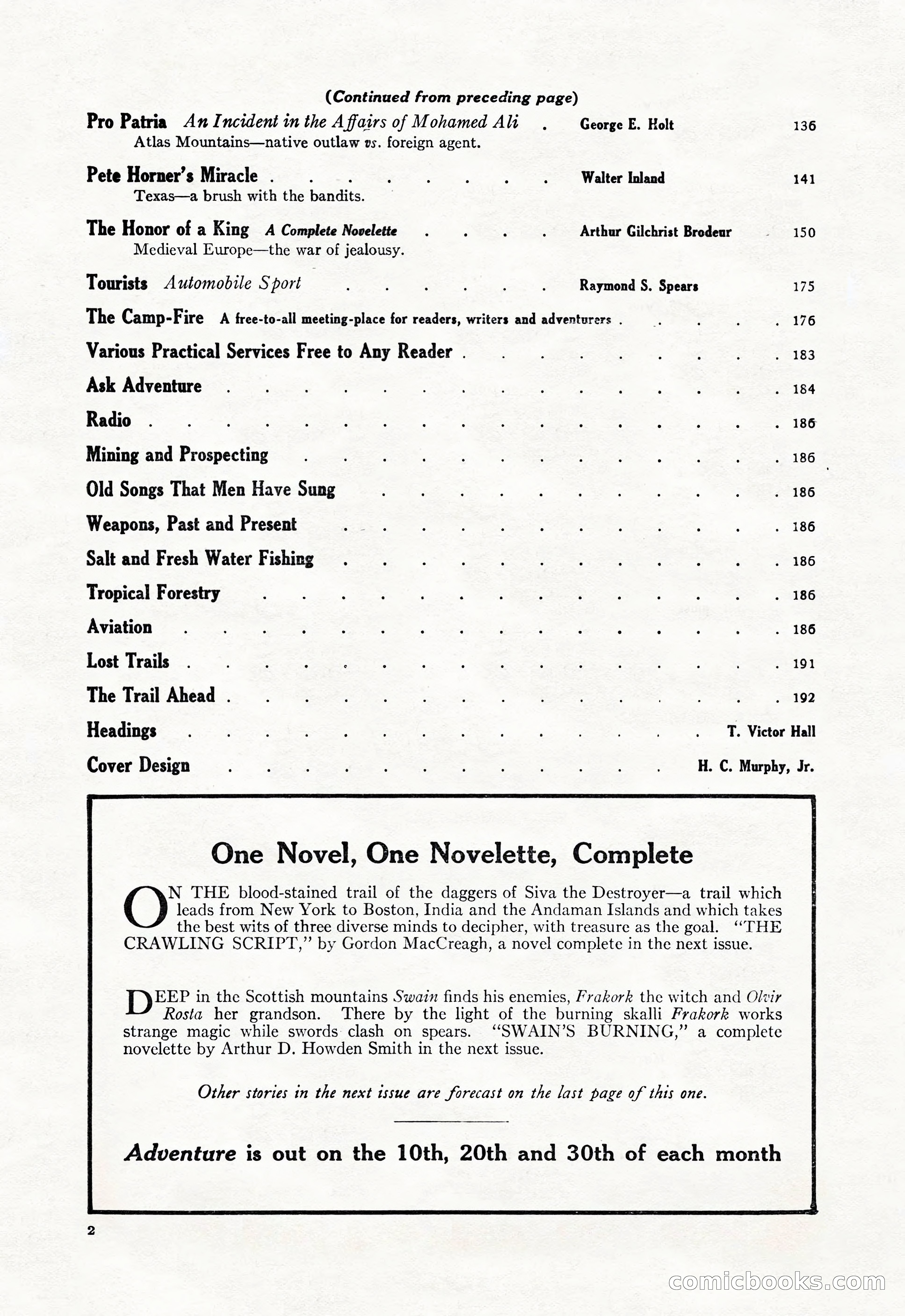 Adventure Magazine, September 20, 1923 — page 16 of 208