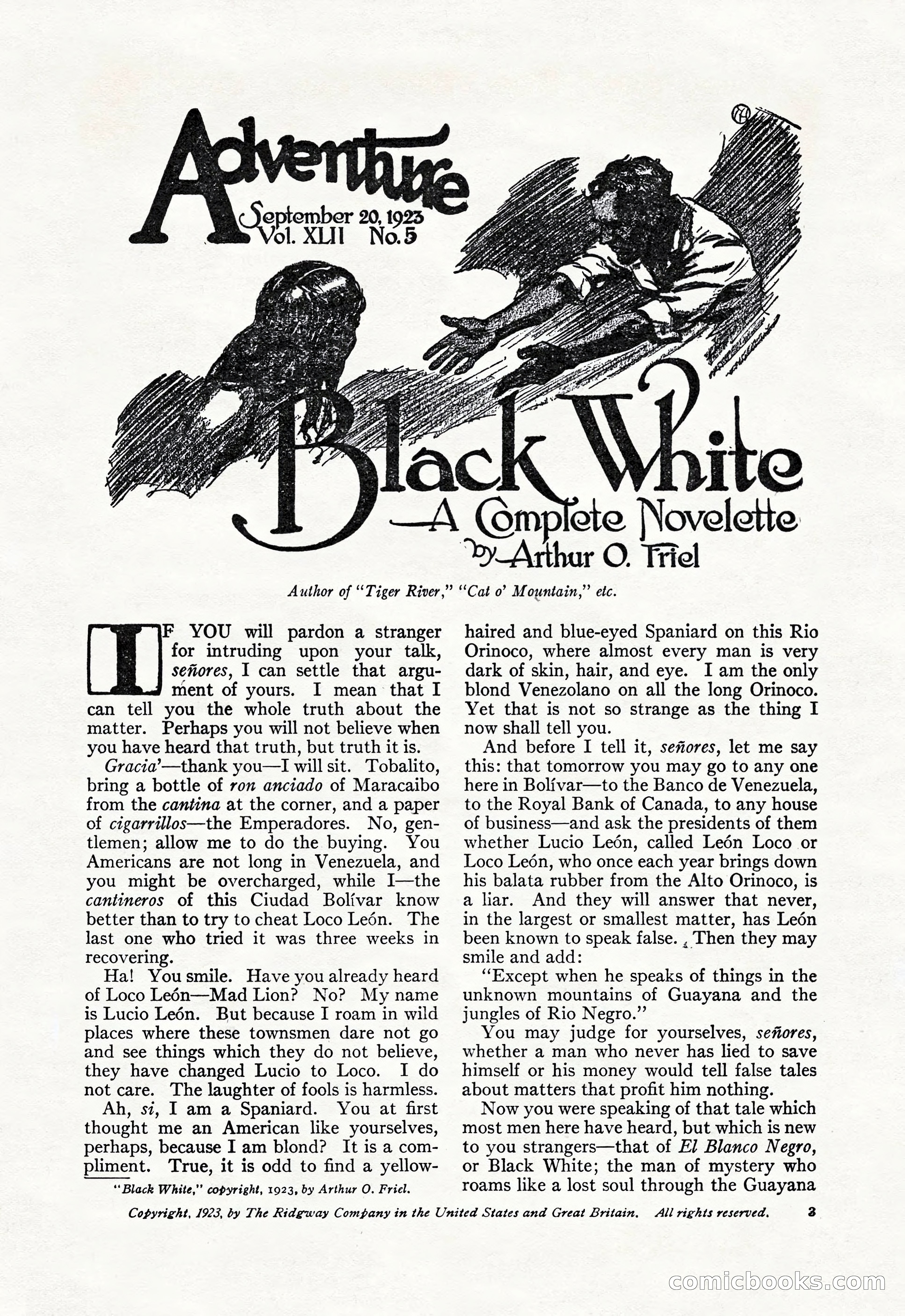 Adventure Magazine, September 20, 1923 — page 17 of 208