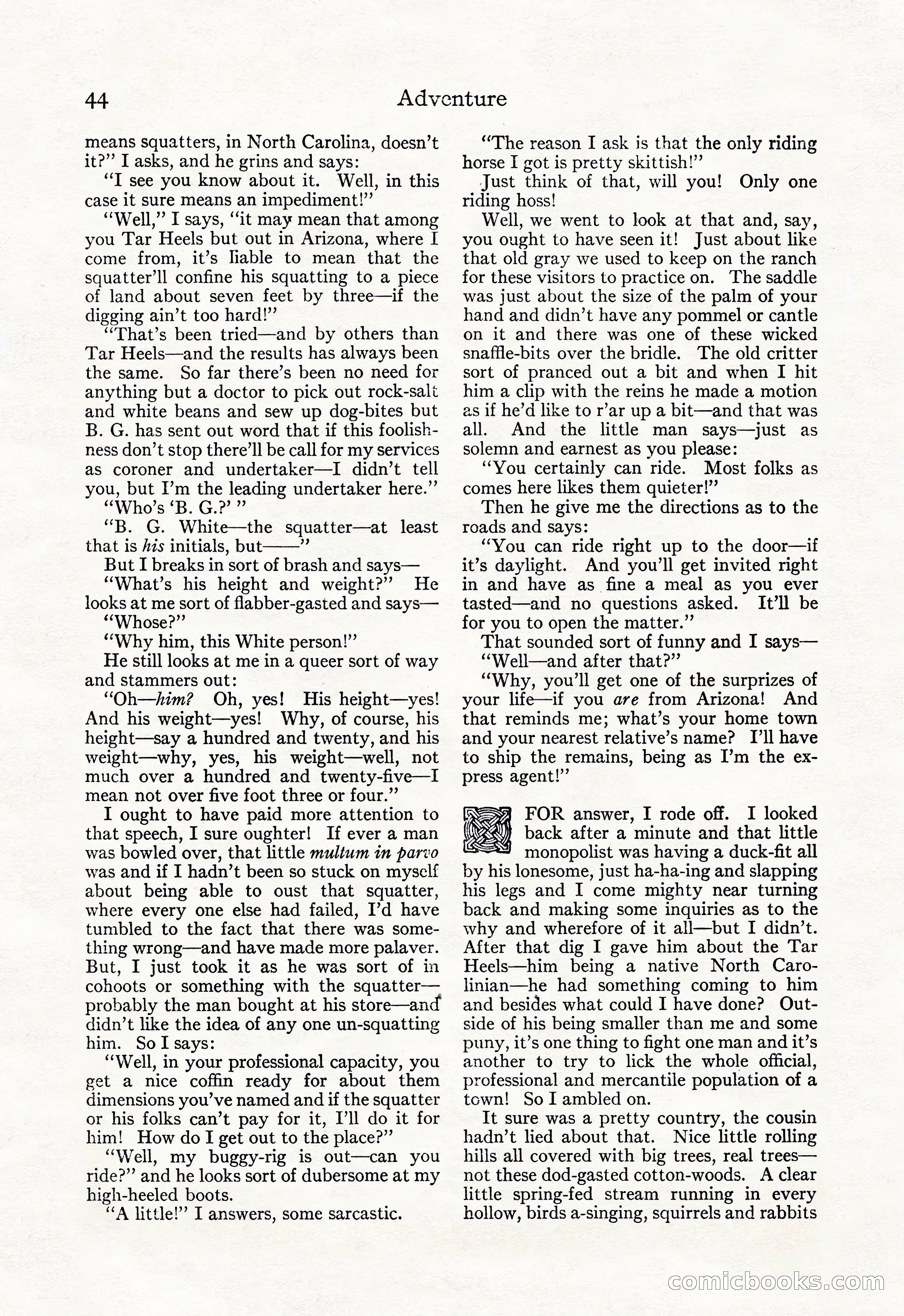 Adventure Magazine, September 20, 1923 — page 58 of 208