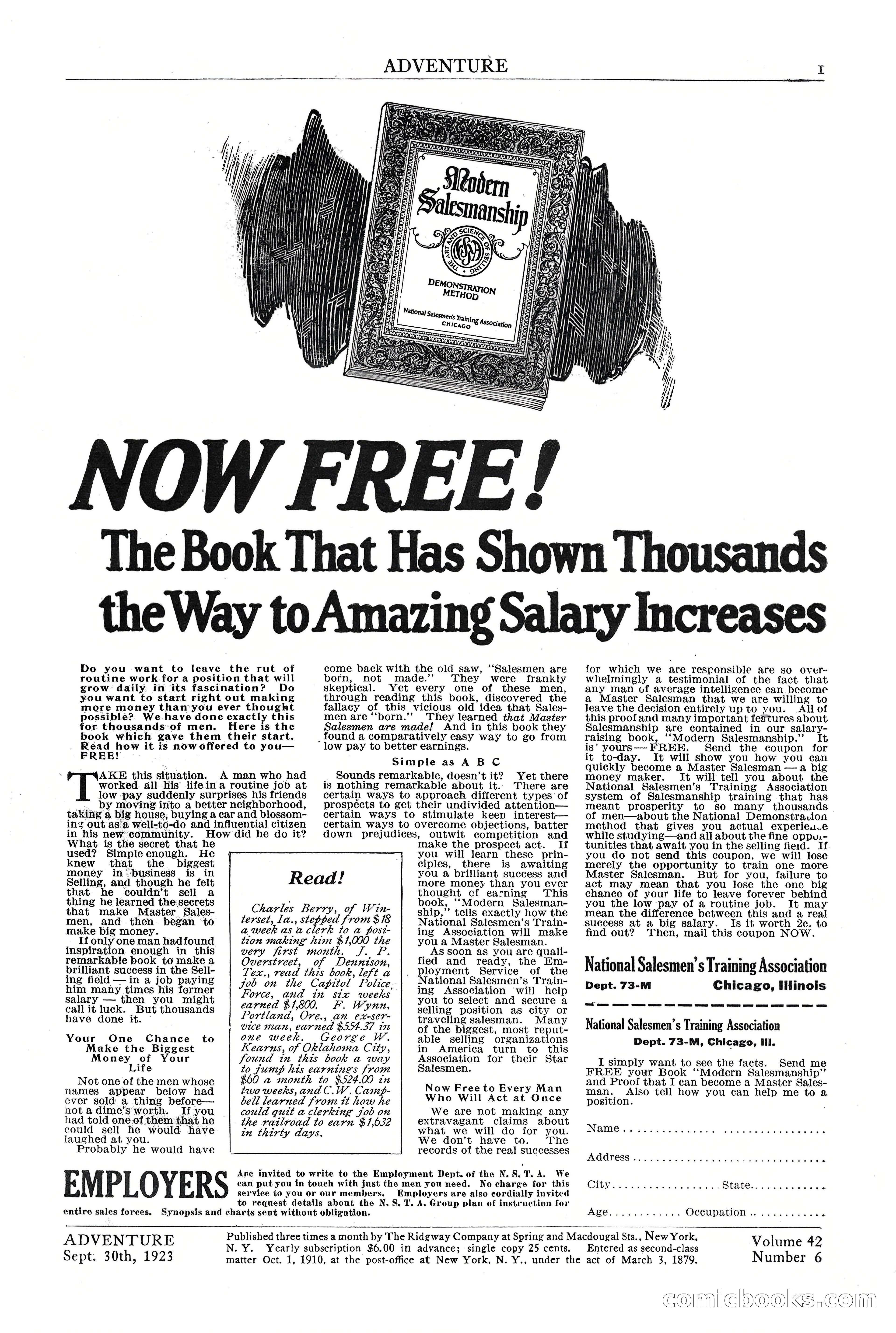 Adventure Magazine, September 30, 1923 — page 3 of 200