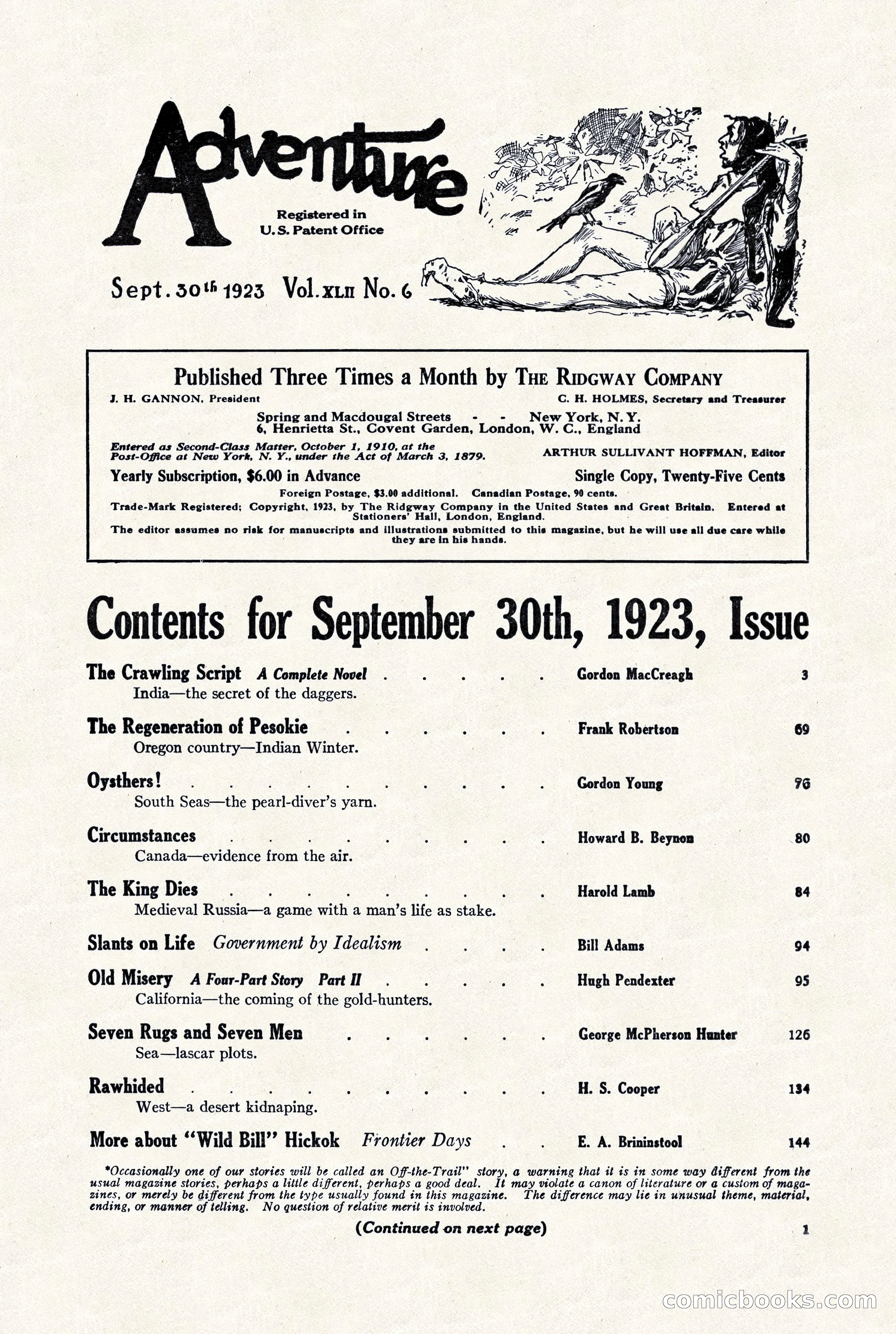 Adventure Magazine, September 30, 1923 — page 7 of 200