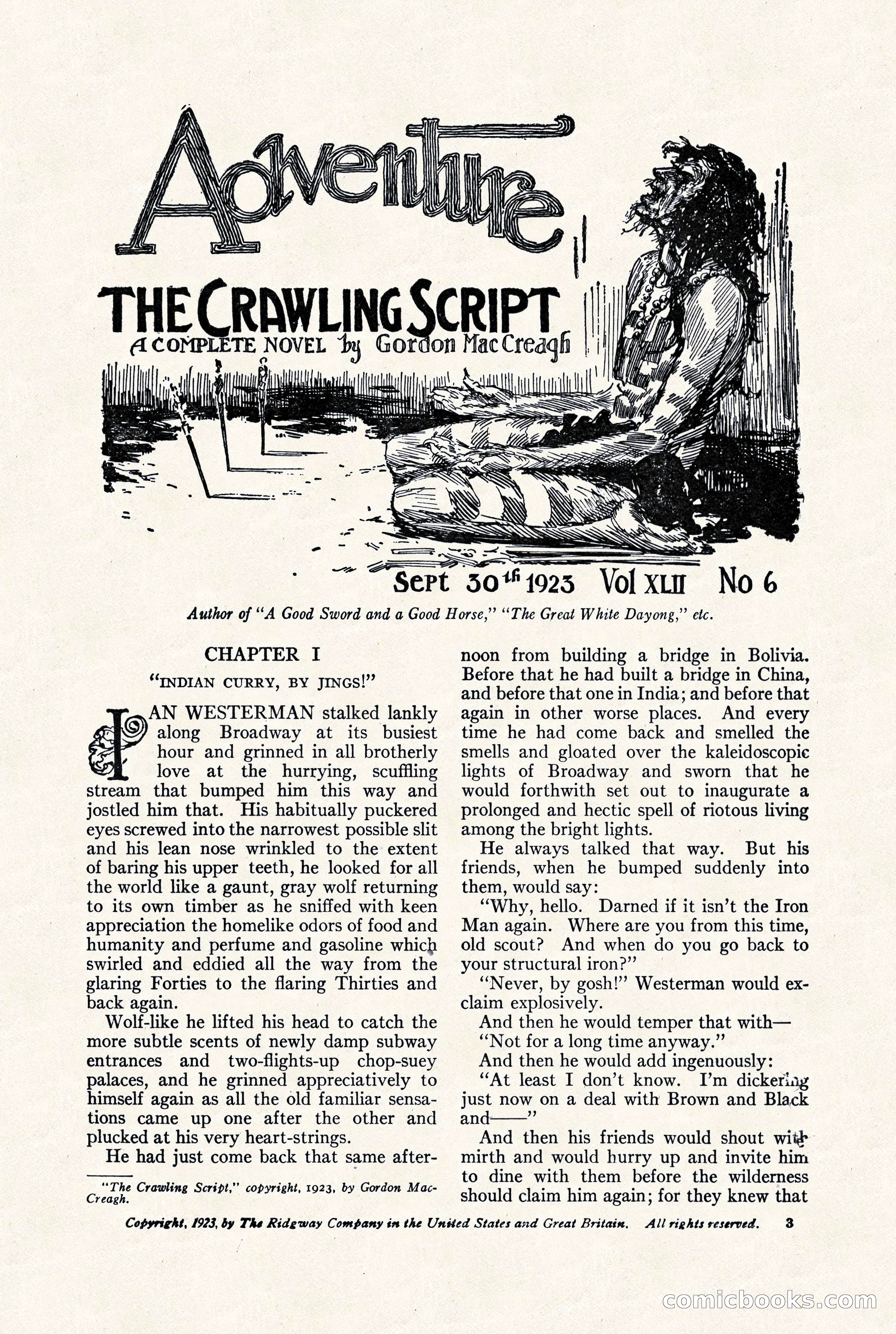 Adventure Magazine, September 30, 1923 — page 9 of 200