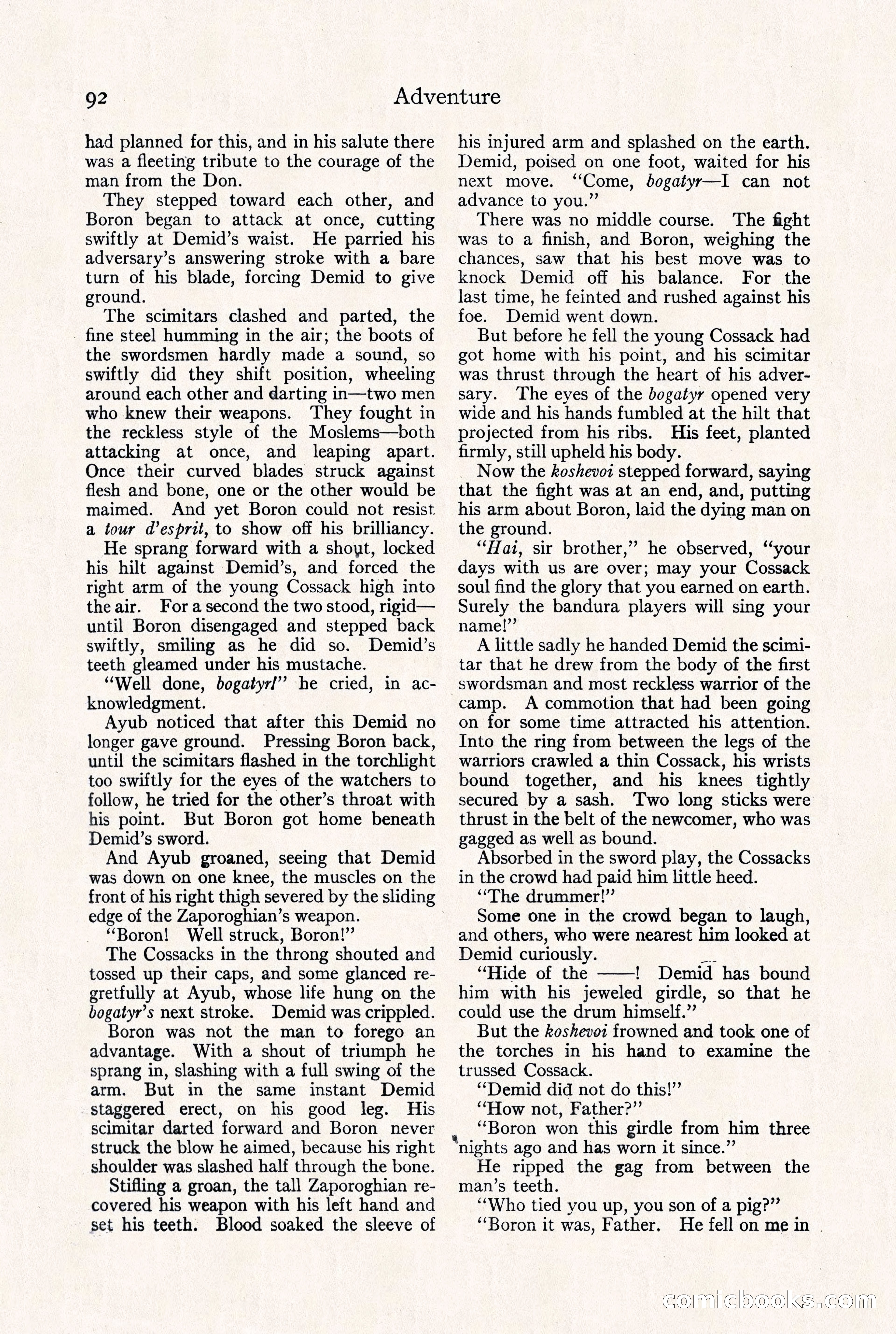 Adventure Magazine, September 30, 1923 — page 98 of 200