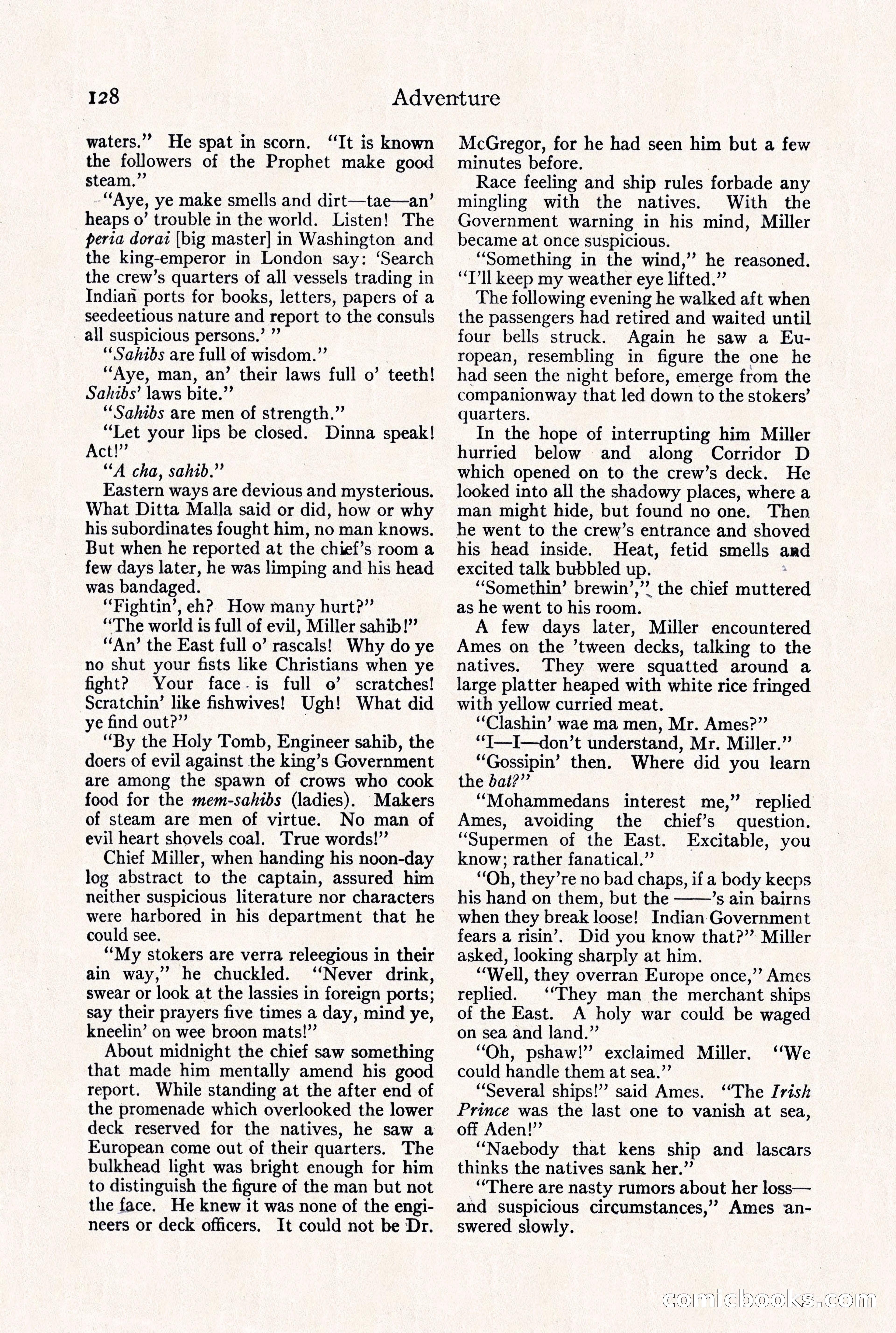 Adventure Magazine, September 30, 1923 — page 134 of 200