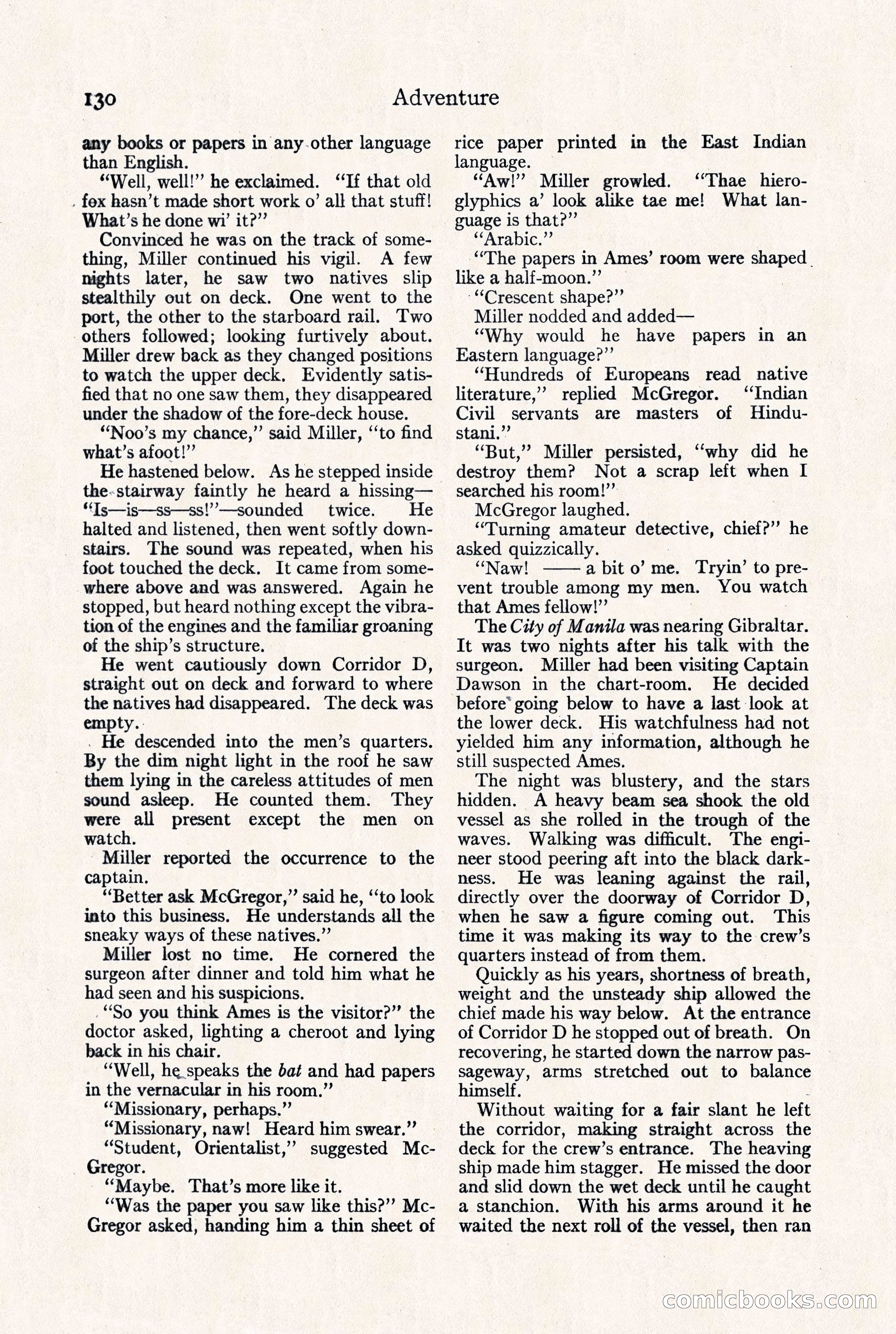 Adventure Magazine, September 30, 1923 — page 136 of 200